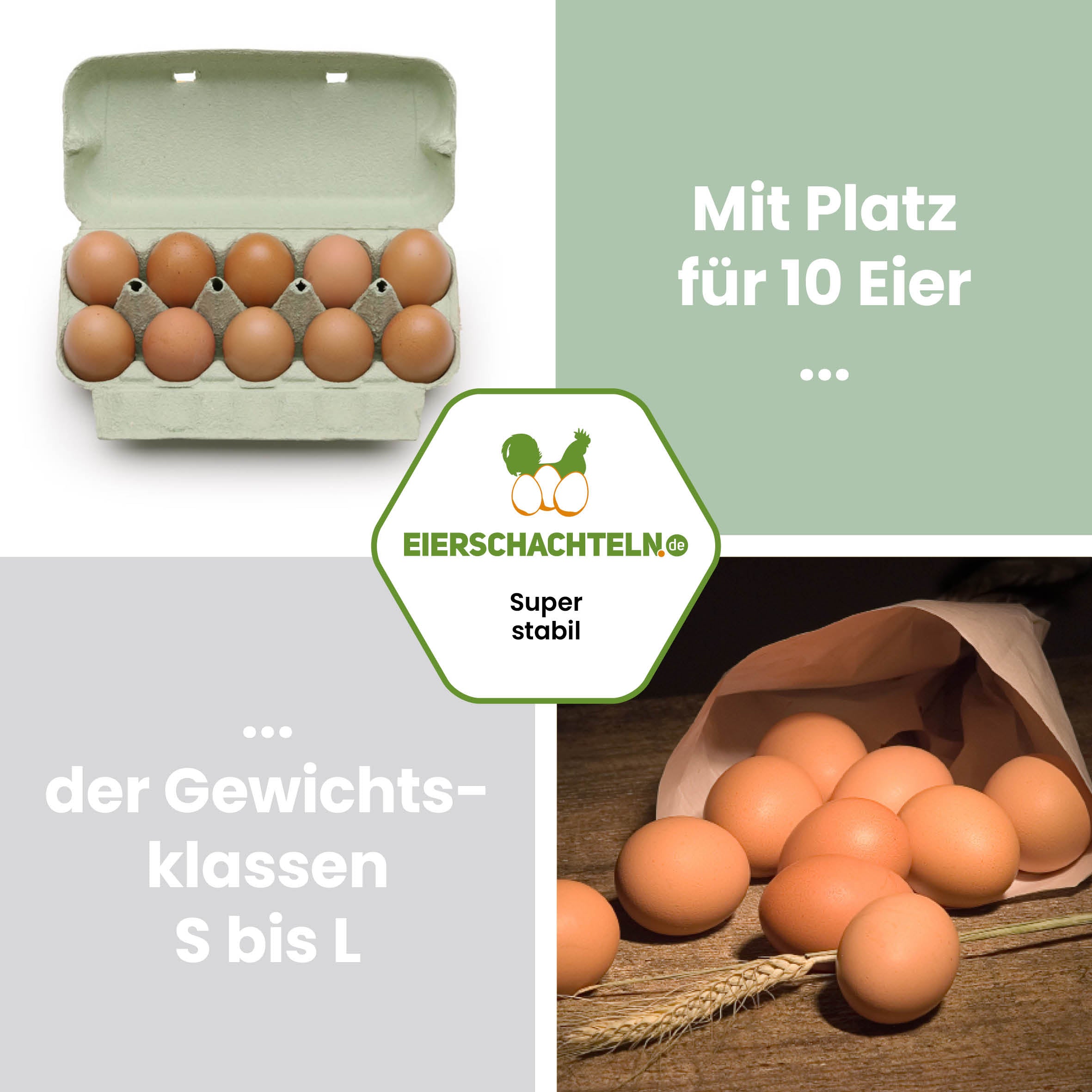 10er Eierschachtel ComPac ab 1 Stück in 2 verschiedenen Farben