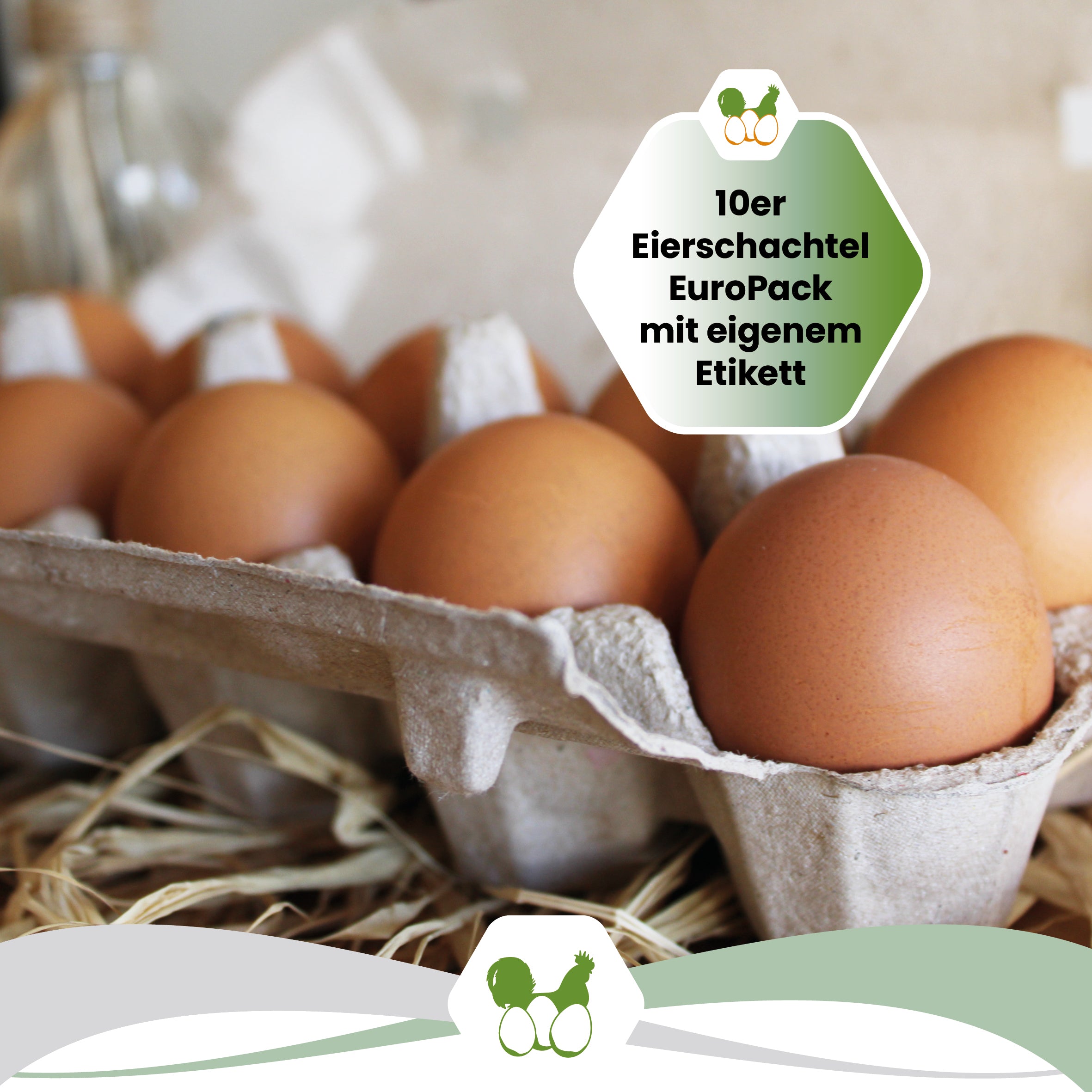 10er EuroPack mit eigenem Etikett "10er Eierschachtel EuroPack mit eigenem Etikett"
