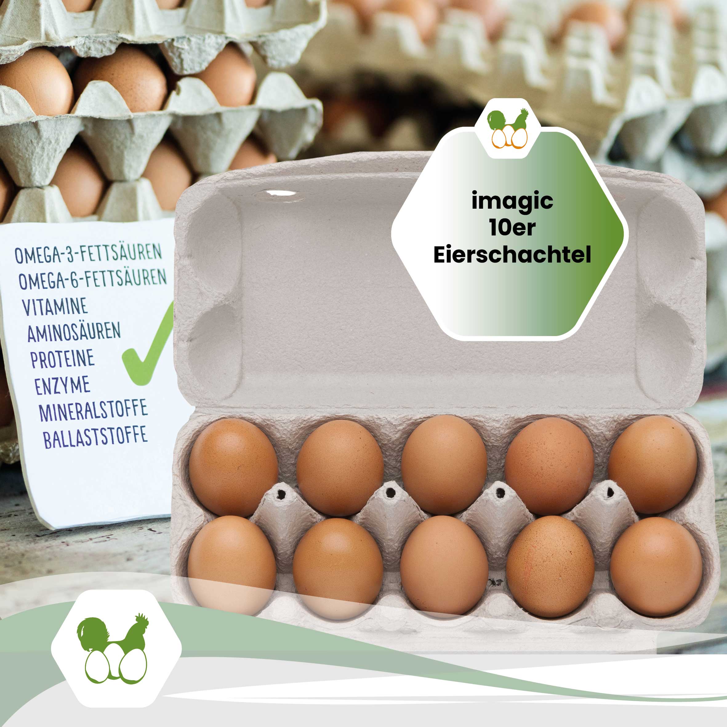 10er imagic Eierschachteln, naturweiß "imagic 10er Eierschachtel"