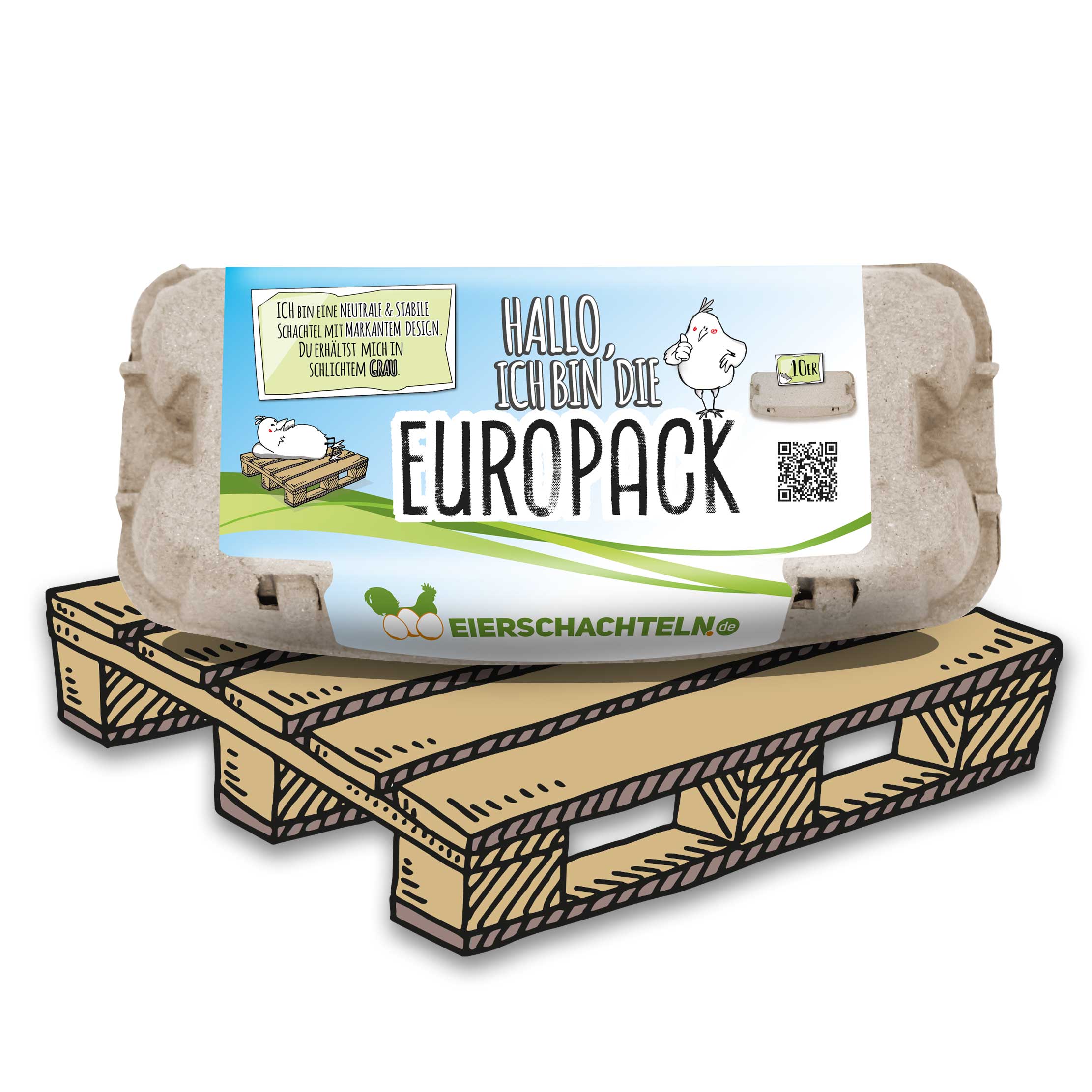 10er EuroPack mit eigenem Etikett - gratis Etikettengestaltung, Palette