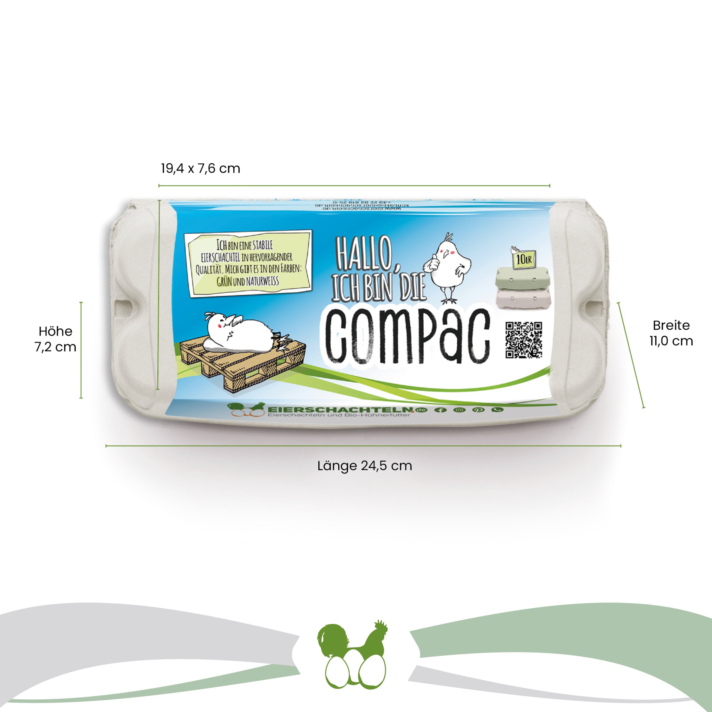 10er ComPac Eierschachteln 3760 Stück (Palette) – dein Etikett, gratis Etikettengestaltung