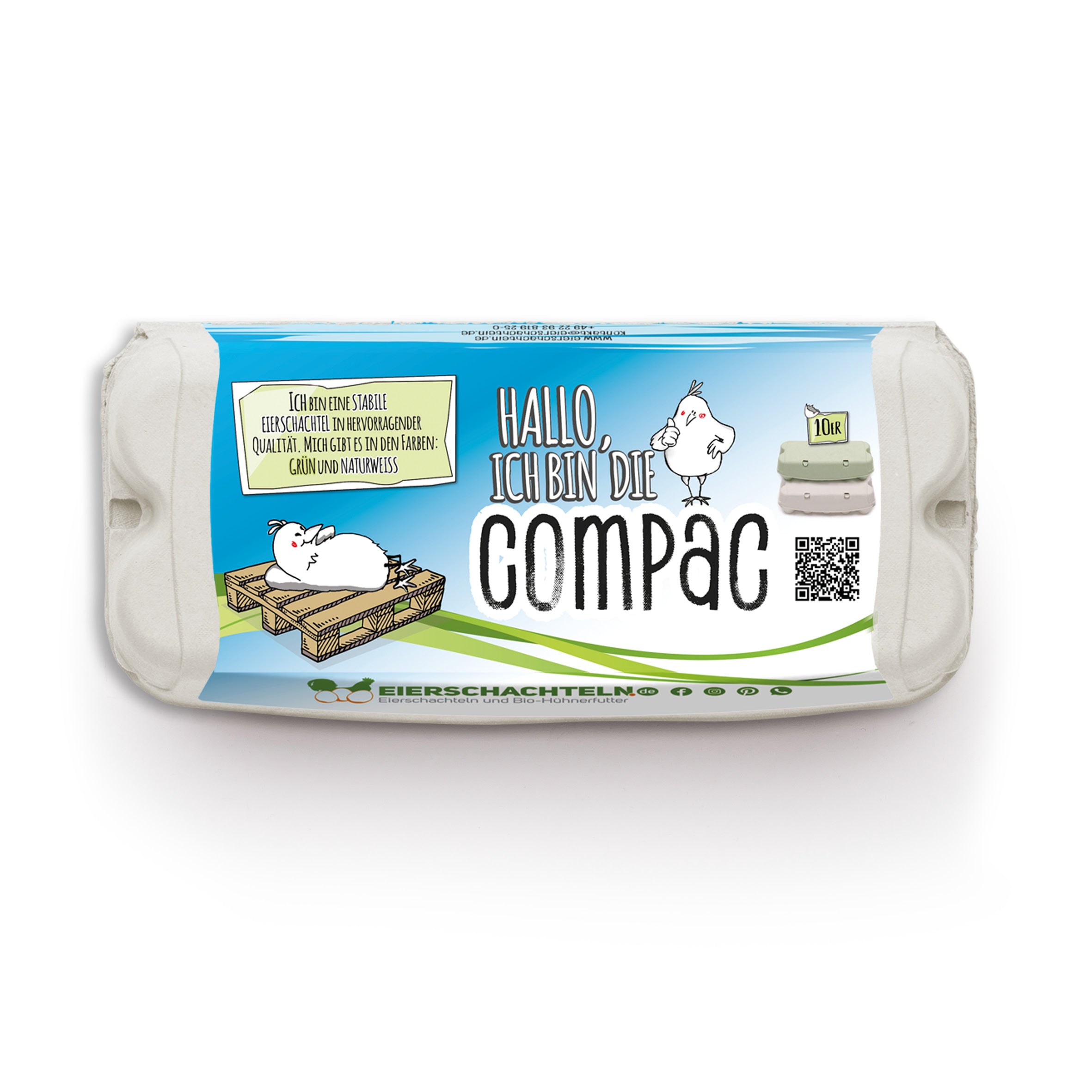 10er ComPac Eierschachteln 3760 Stück (Palette) – dein Etikett, gratis Etikettengestaltung