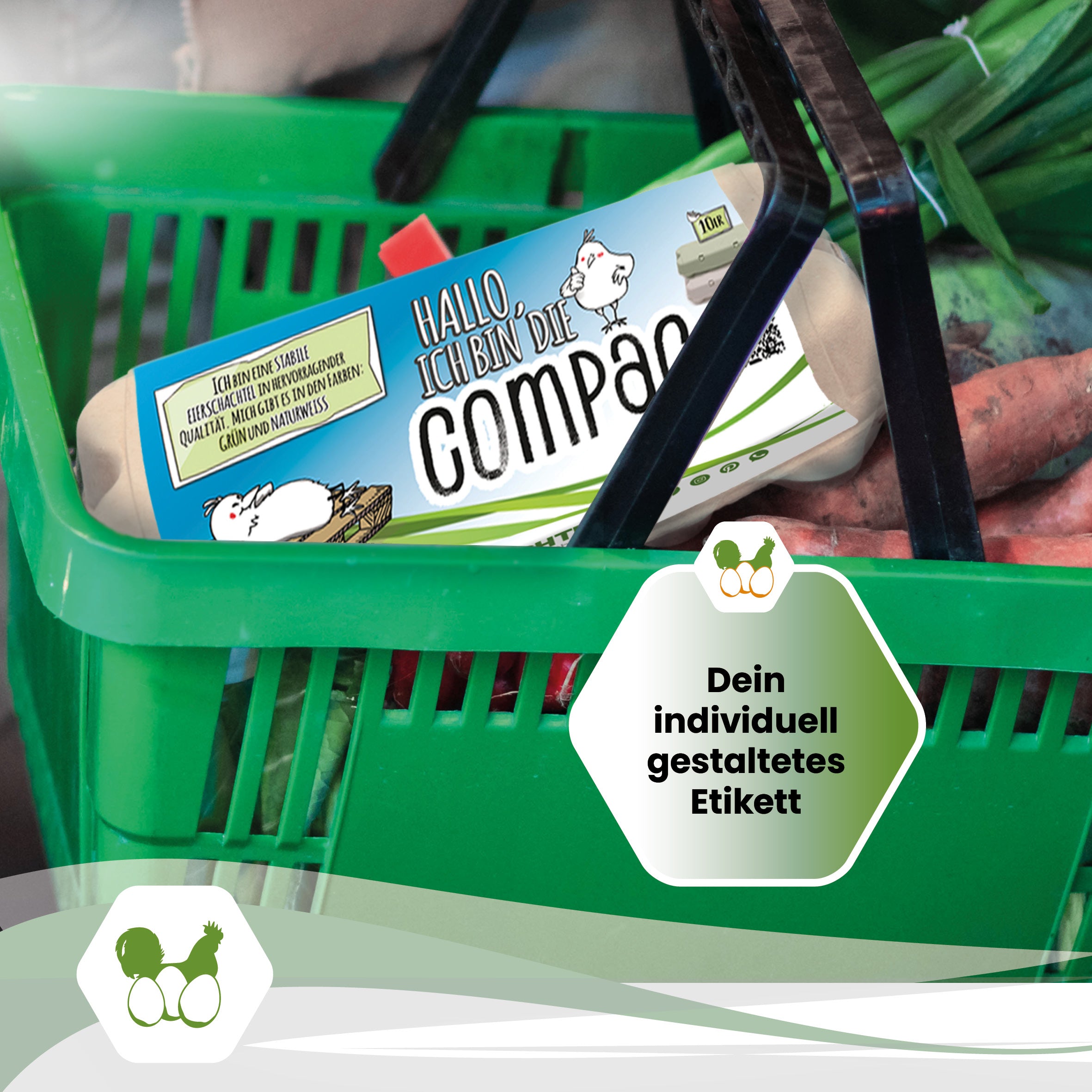 10er ComPac Eierschachteln 3760 Stück (Palette) – dein Etikett, gratis Etikettengestaltung