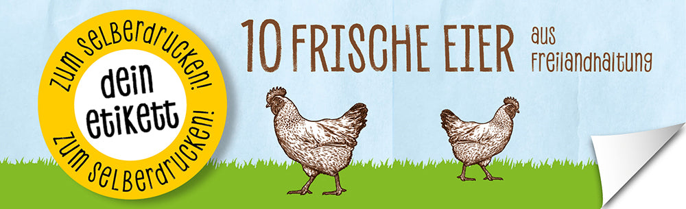 Etiketten zum Selberdrucken für 10er Eierschachteln ohne Sichtfenster