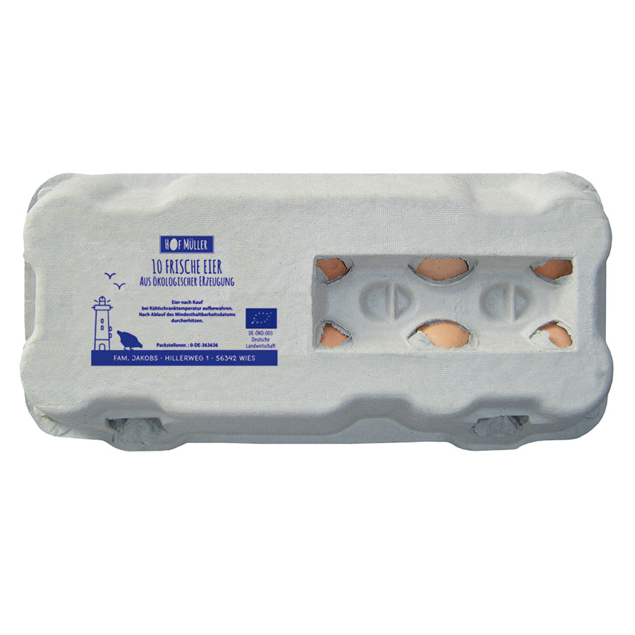 Stempel für Eierschachteln, 10er TopView, blau