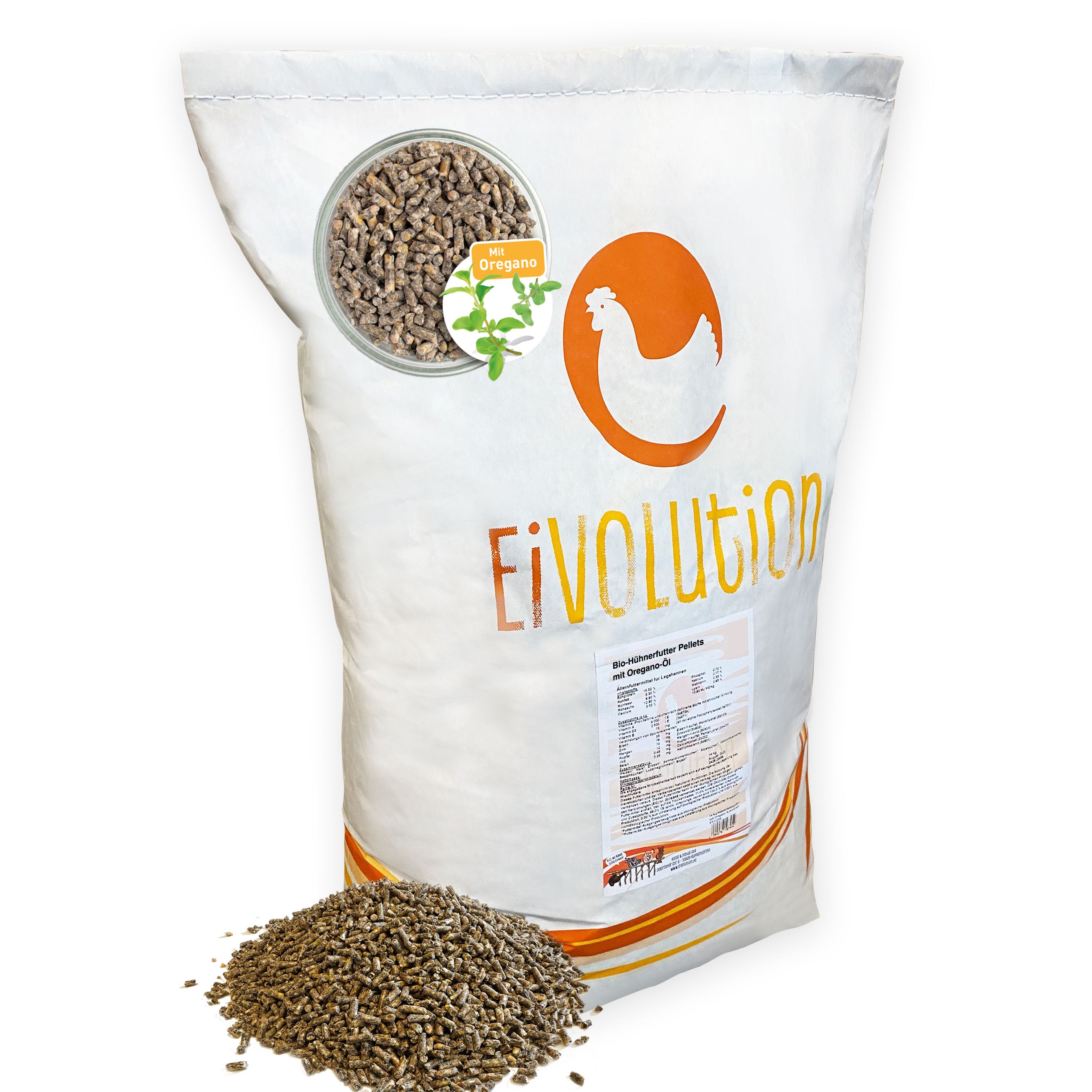 Bio Hühnerfutter Pellets mit Oregano-Kräutermix - Naturland zertifiziert