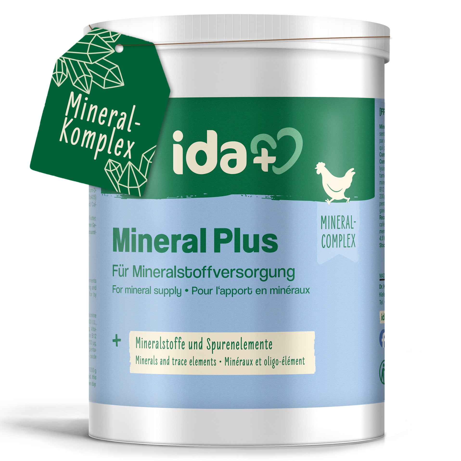 MineralPlus mit Kalzium für Hühner, 1 kg in der Dose