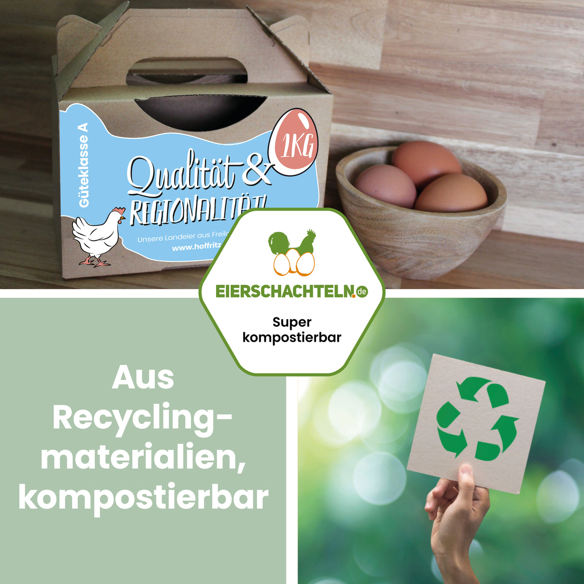Individuell bedruckte 1-kg-Boxen – ca. 9520 Stück für Junghenneneier & mehr