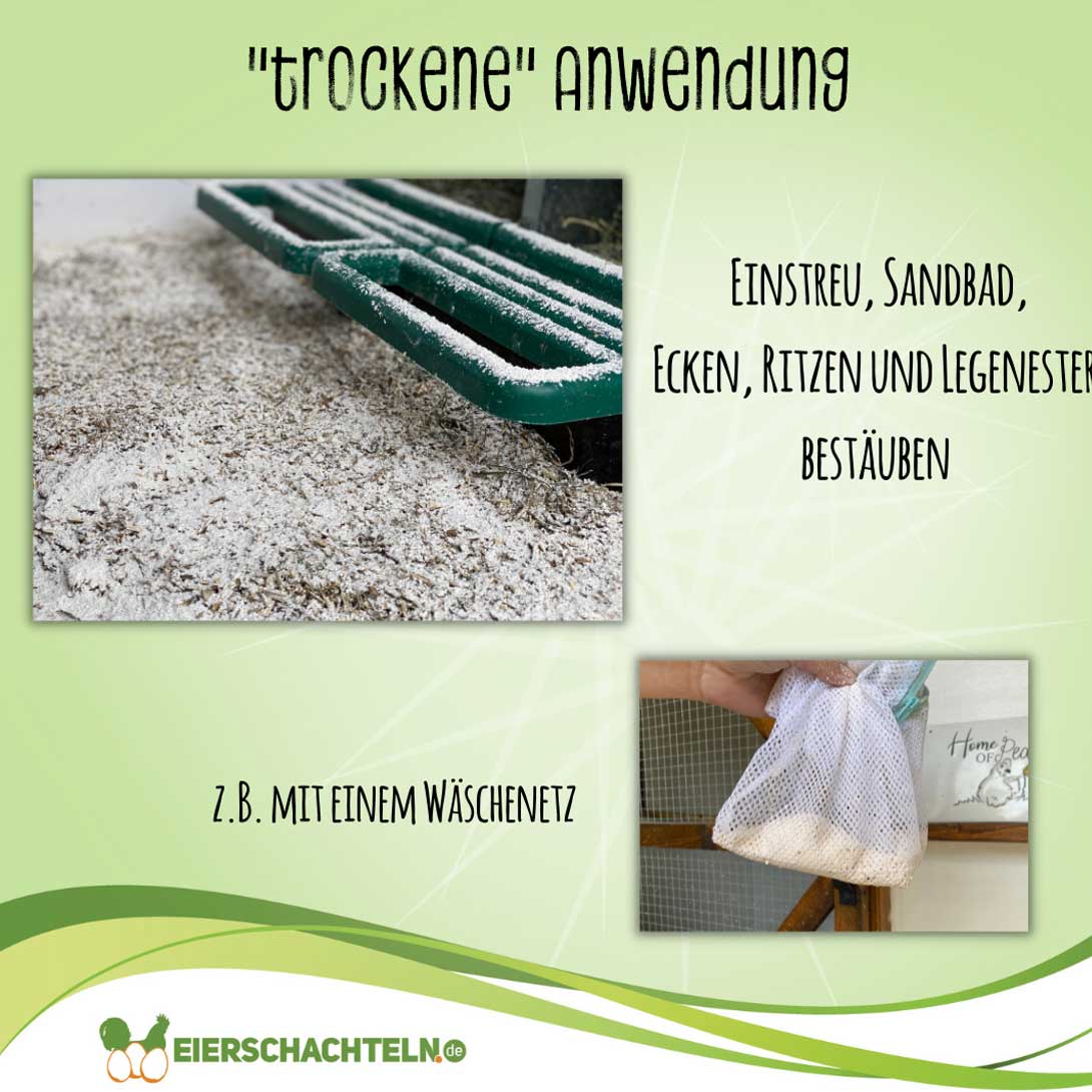 Kieselgurpulver InsectoSec biotauglich "trockene Anwendung: Einstreu, Sandbad, Ecken, Ritzen und Legenester bestäuben. z.B. mit einem Wäschenetz"