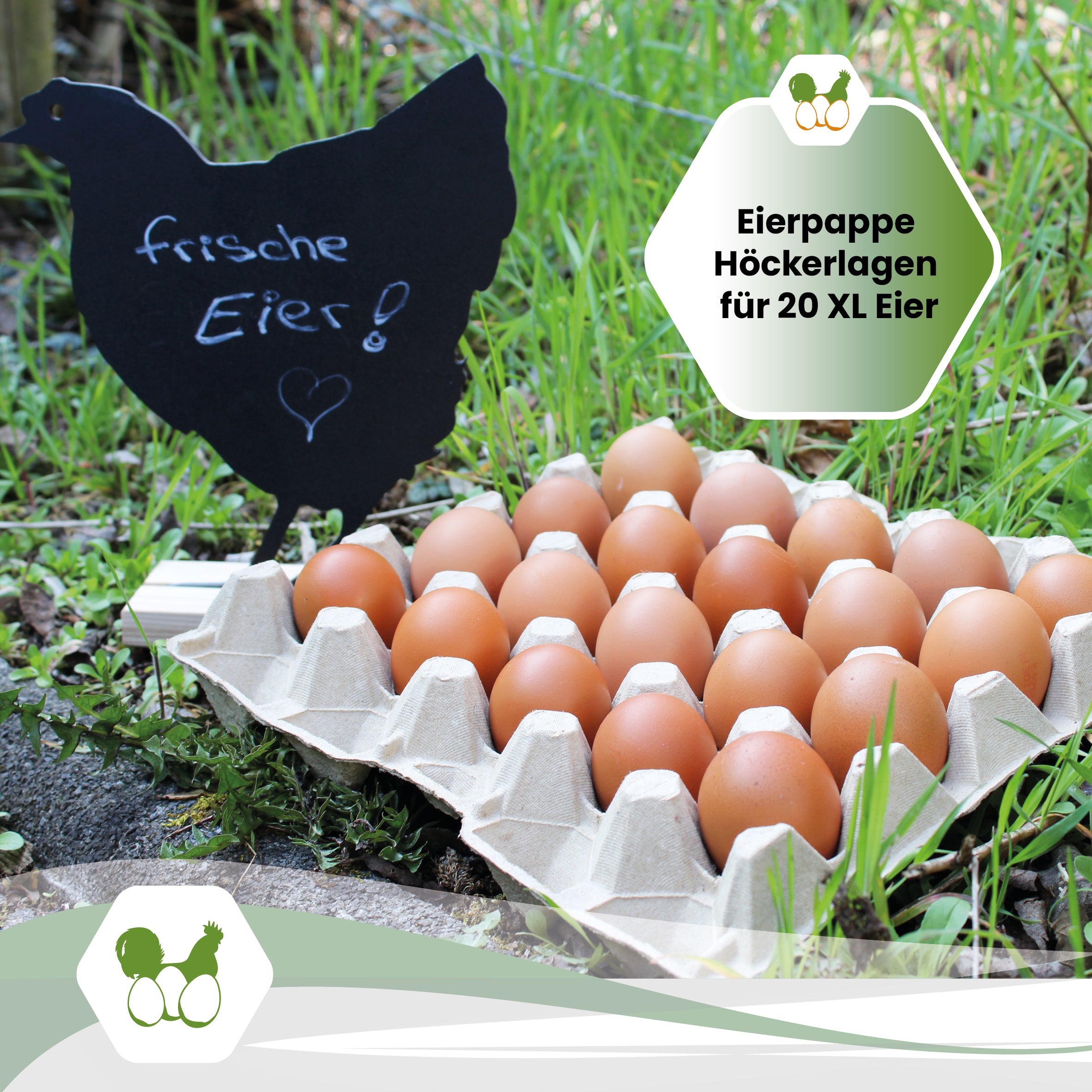 20er Höckerlagen "Eierpappe Höckerlagen für 20 XL Eier"