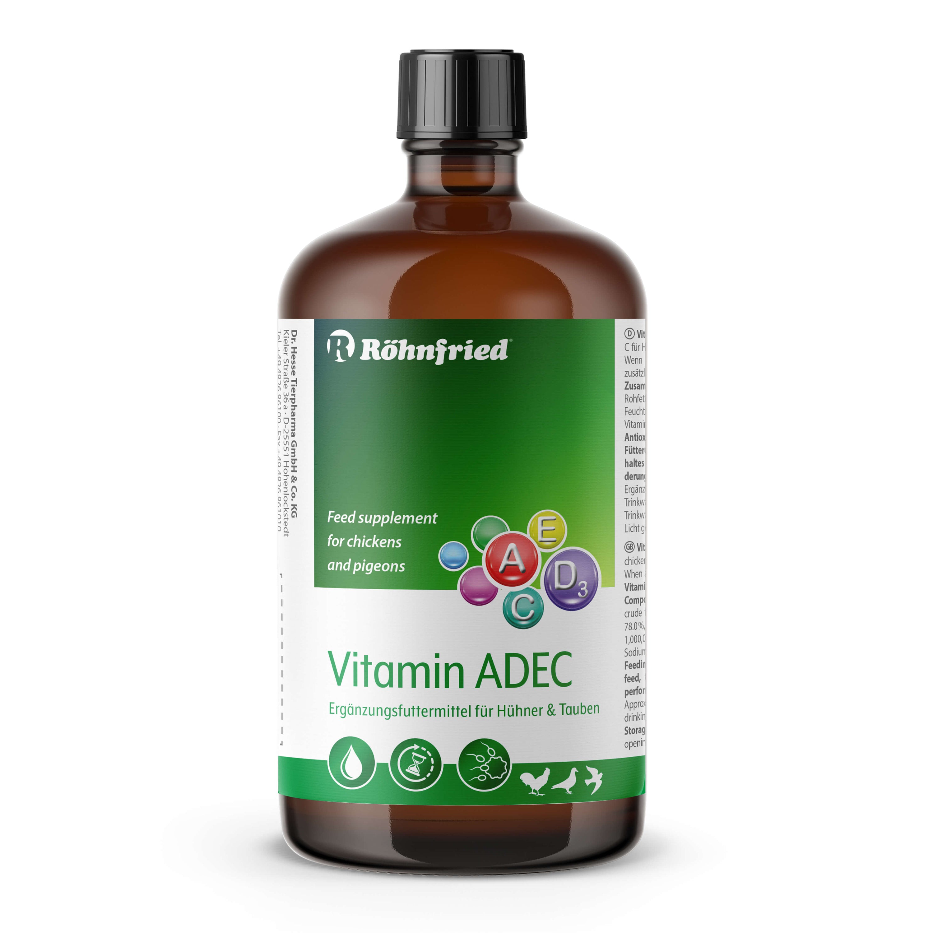 Vitamine ADEC für Hühner und andere Tiere, 250ml