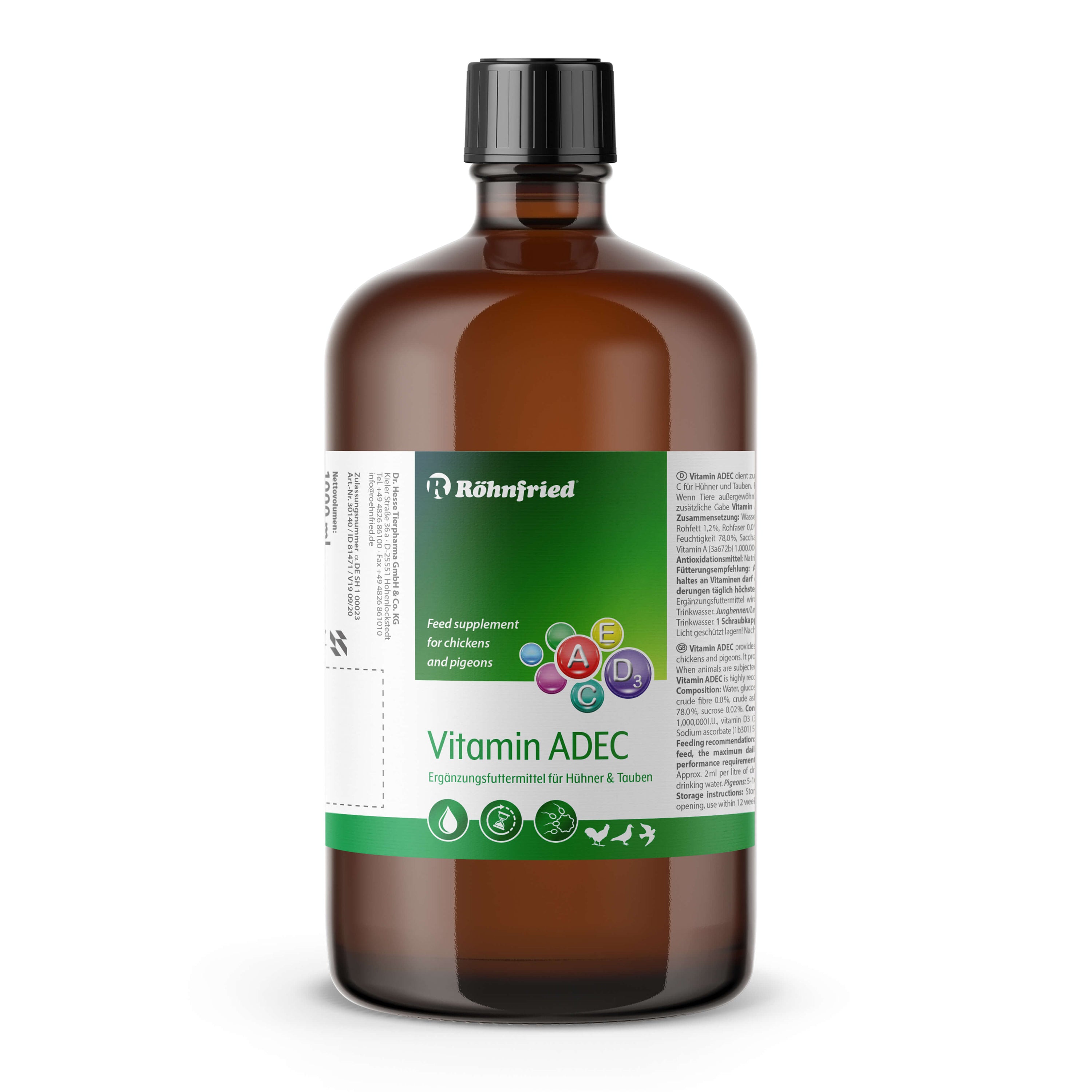Vitamine ADEC für Hühner und andere Tiere, 1.000ml