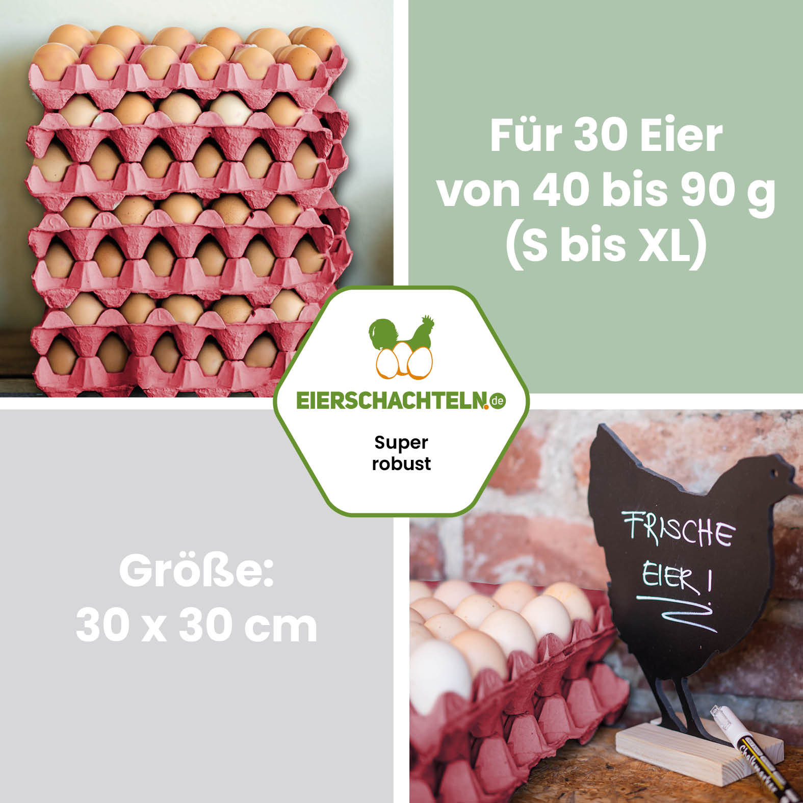 1 Stück 30er Eierpappe Pink – Höckerlage für S bis XL