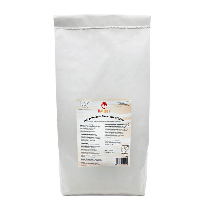 Proteinreiches Bio-Aufzuchtfutter für Geflügel, 3 kg
