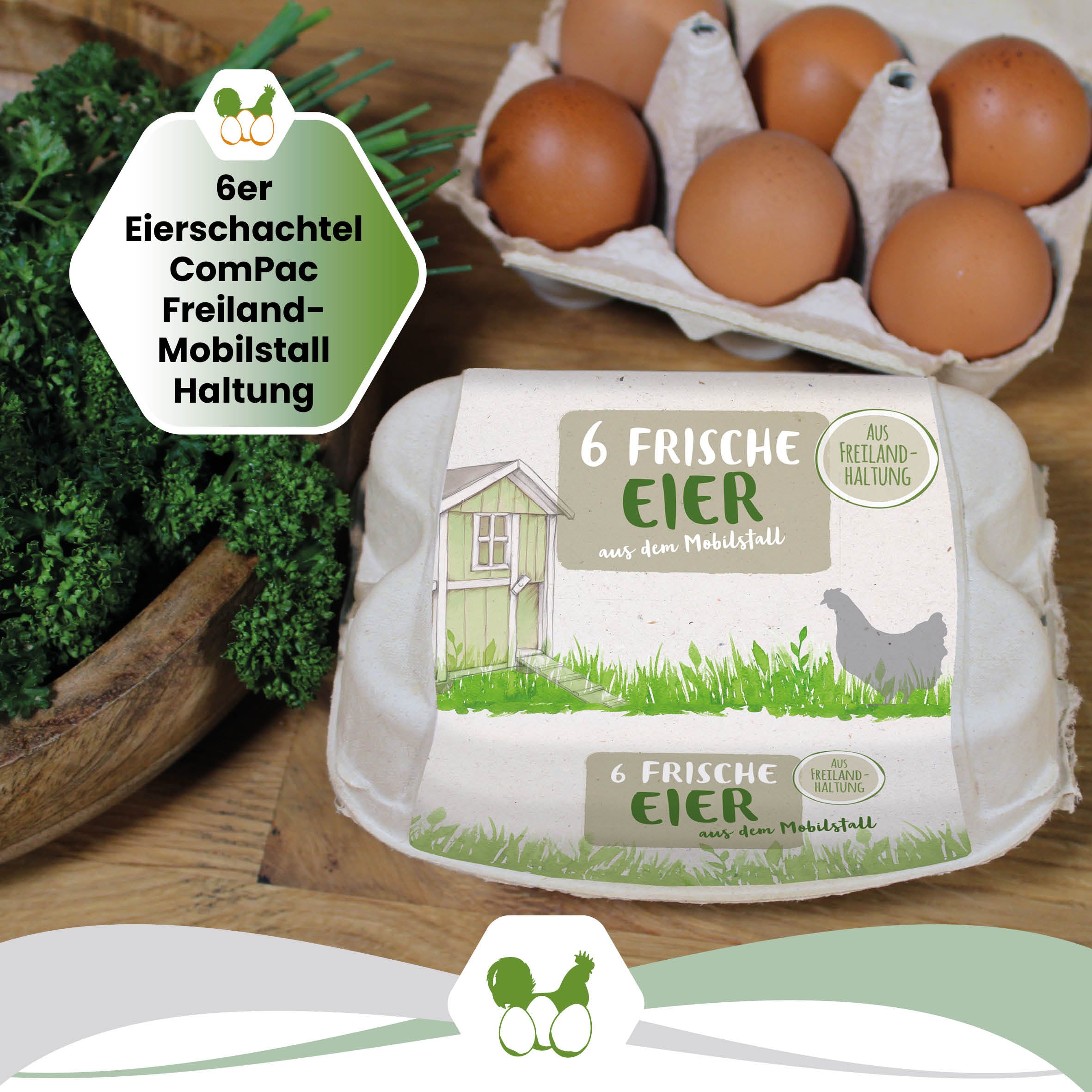 ComPac 6er Eierschachtel Mobilstall-Freiland-Haltung "6er Eierschachtel ComPac Freiland-Mobilstall Haltung"