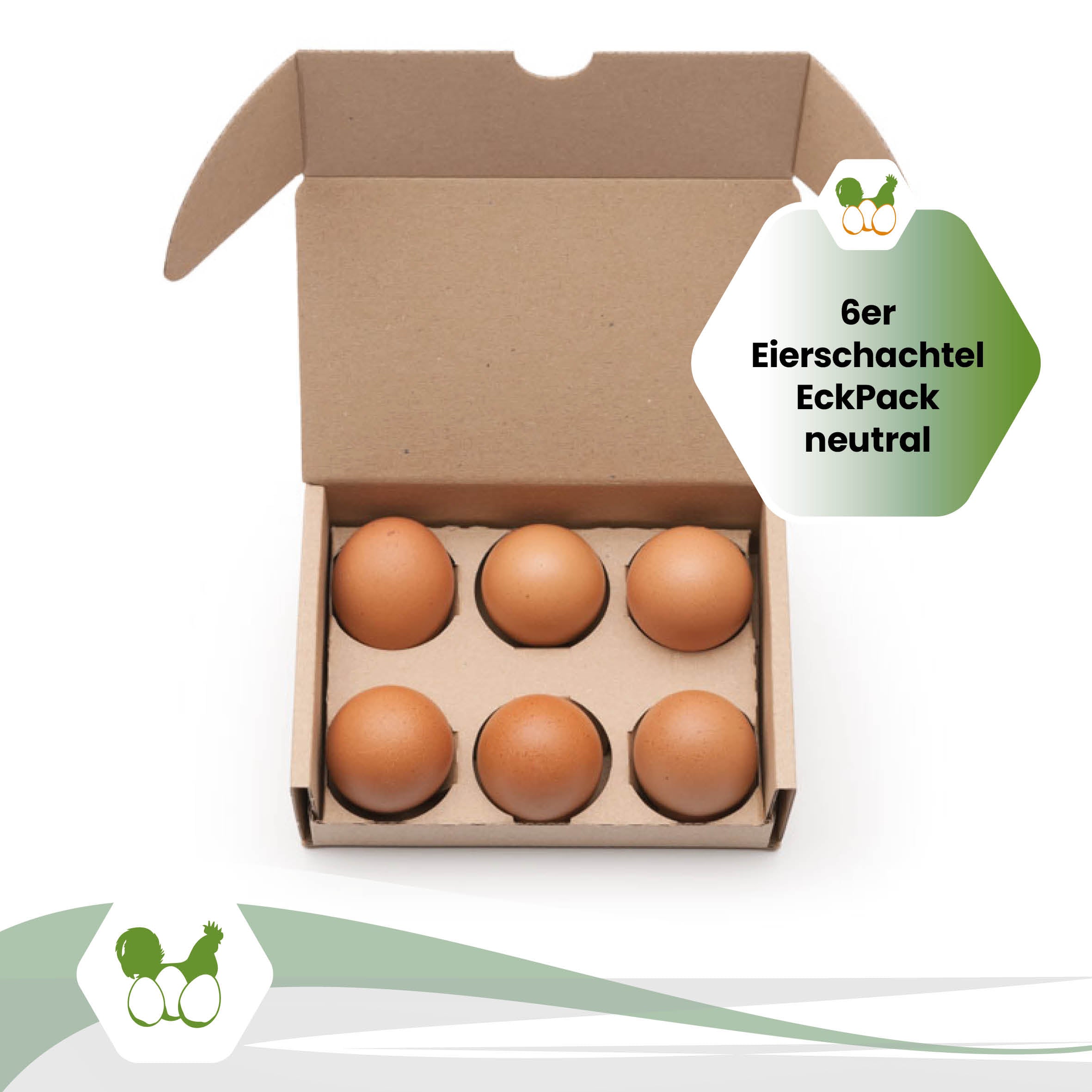 1 Stück EckPack 6er Eierschachtel, neutral - platzsparend günstig