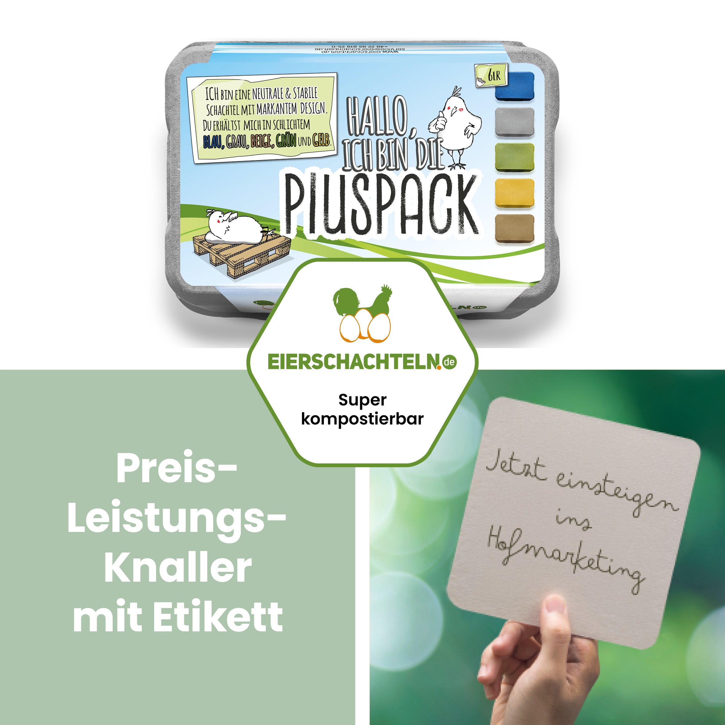 6er PlusPack mit eigenem Etikett, grau "Preis Leistungs-Knaller mit Etikett"