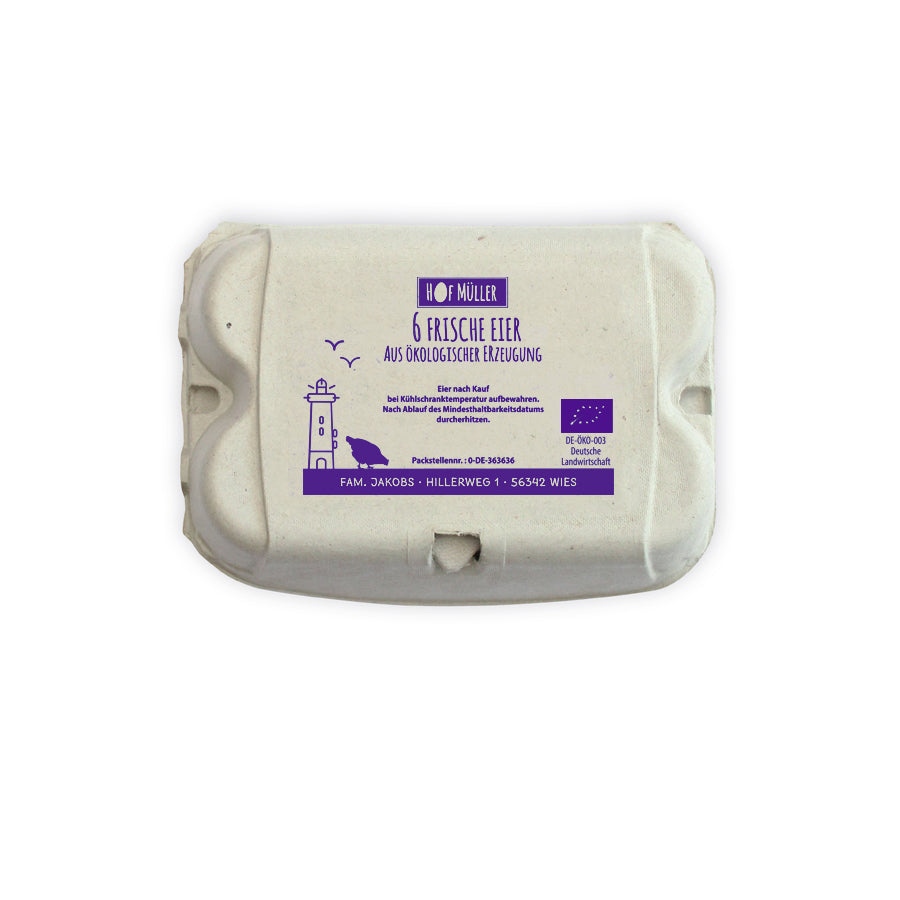 Stempel für Eierschachteln, 6er ComPac und EcoPack, violett