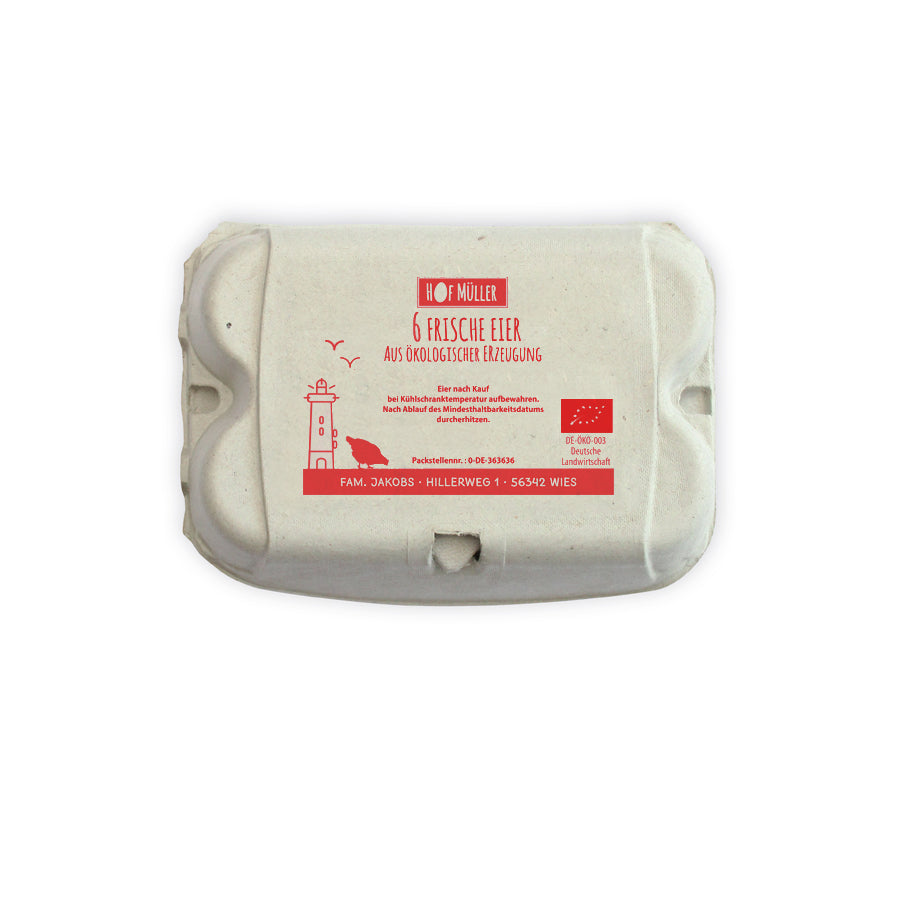 Stempel für Eierschachteln, 6er ComPac und EcoPack, rot