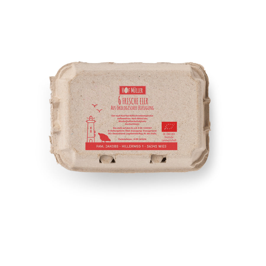 Stempel für Eierschachteln, 6er Ecopack, rot