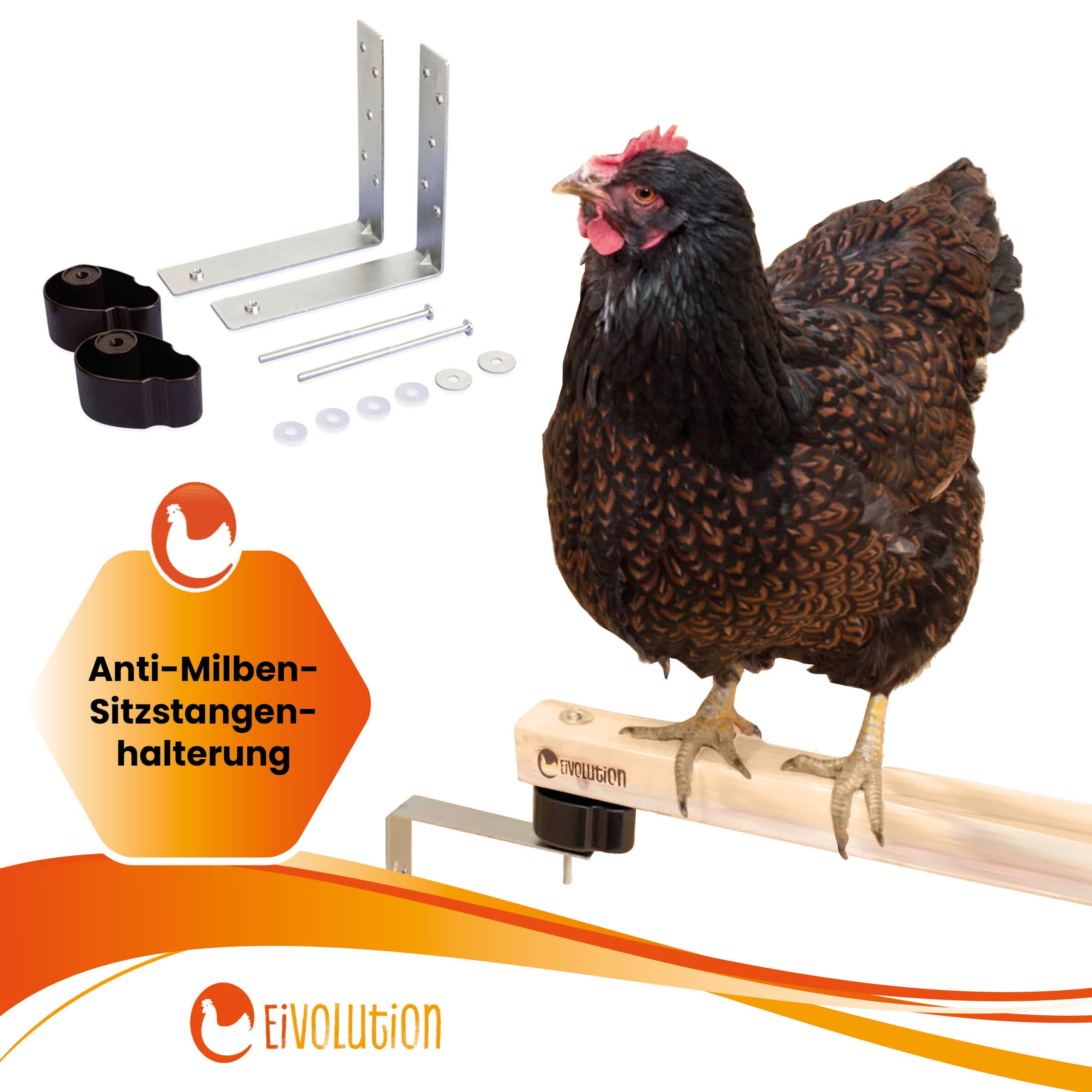 Sitzstange mit Anti-Milben-Halterung