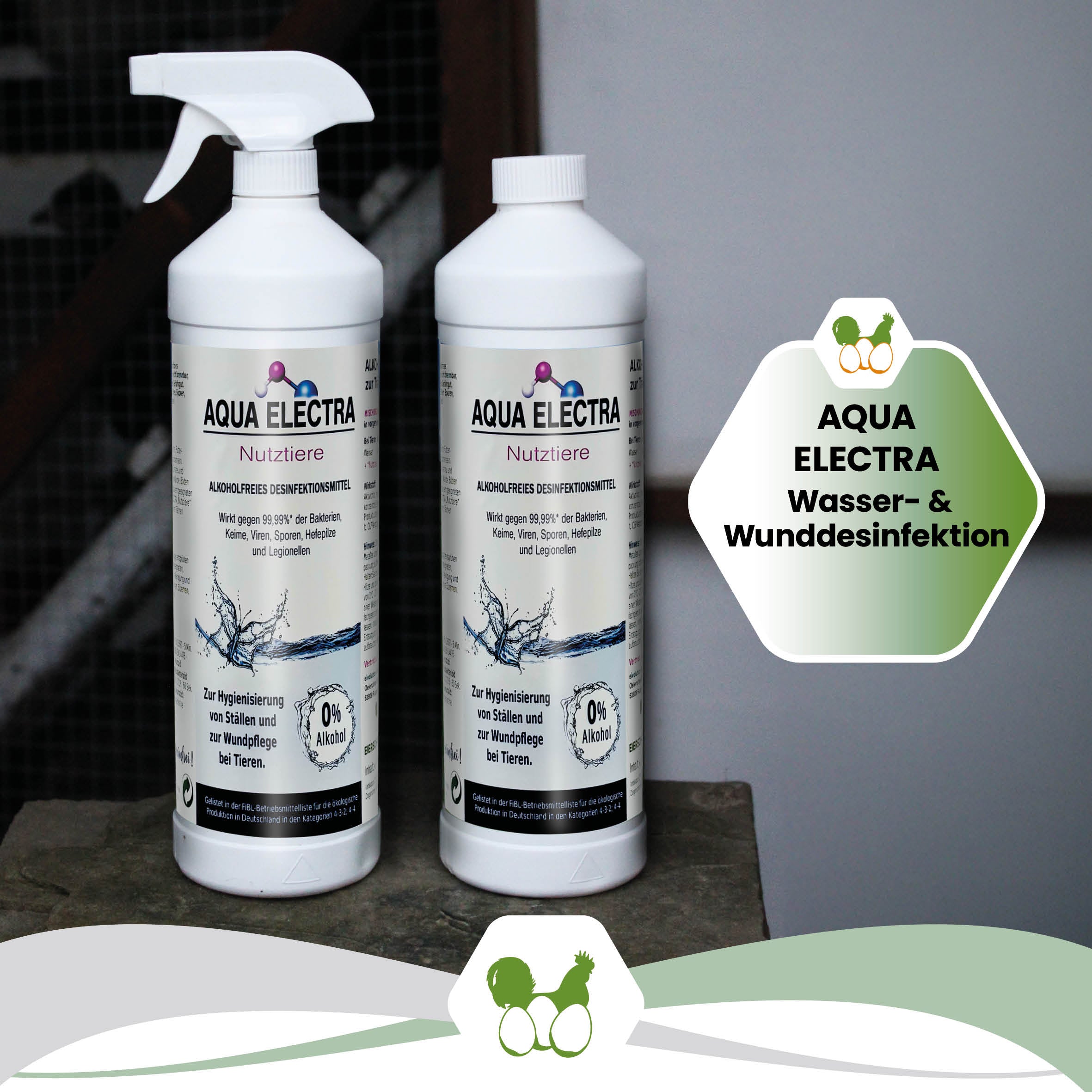 AQUA ELECTRA Nutztiere – Stallhygiene & Wundpflege bei Tieren (alkoholfrei)