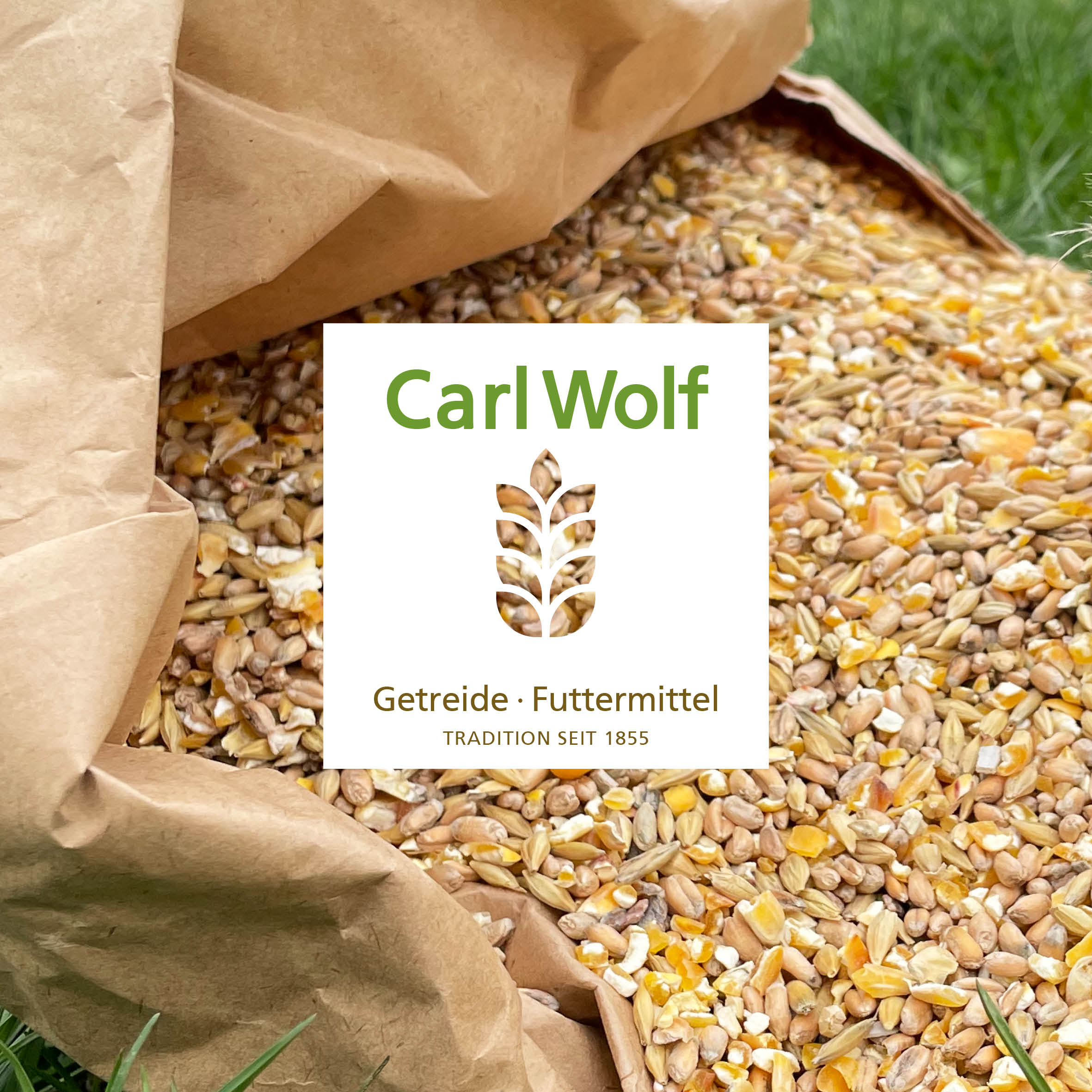 Geflügelkörnerfutter von Carl Wolf "Getreide, Futtermittel Tradition seit 1855"