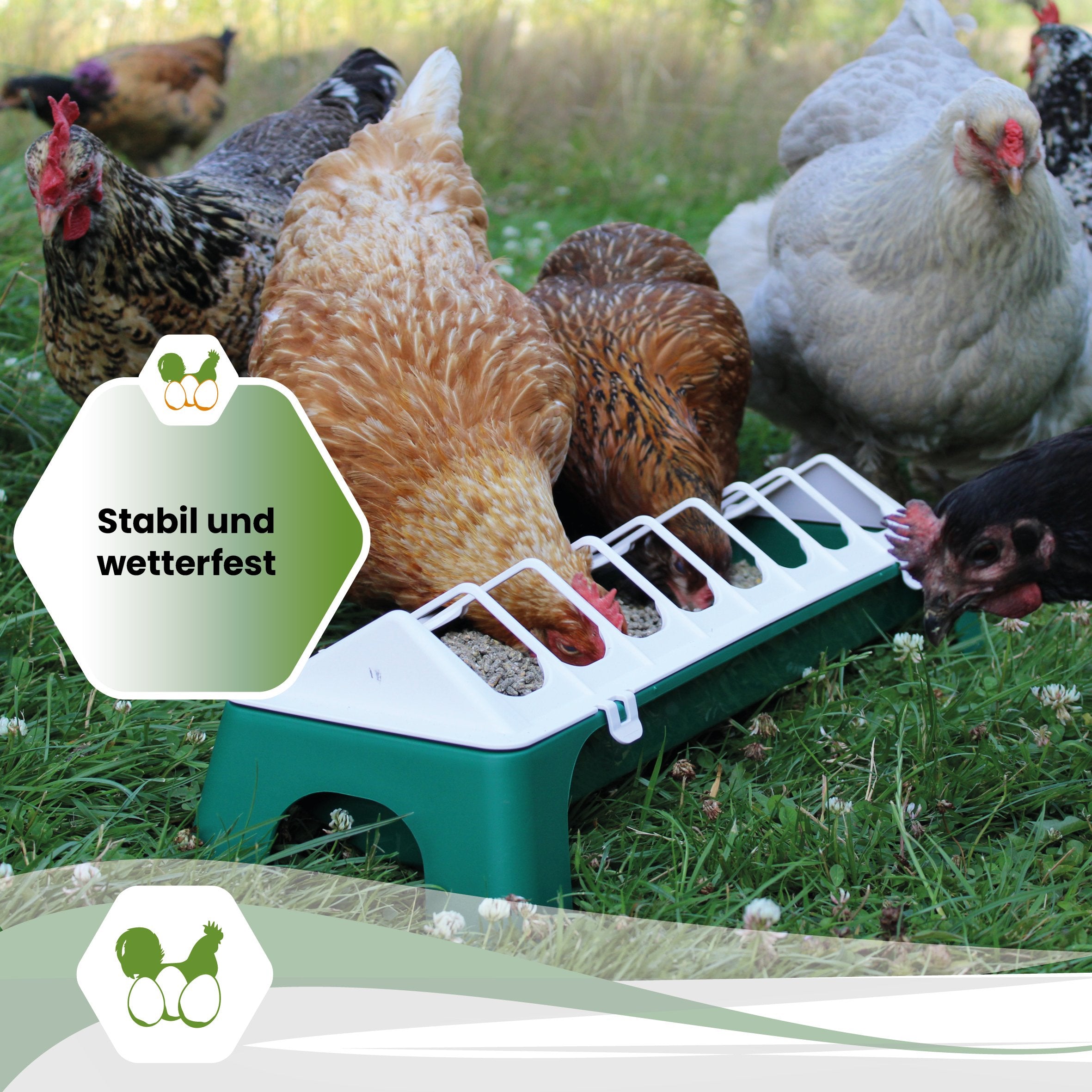 Geflügelfuttertrog "Stabil und wetterfest"