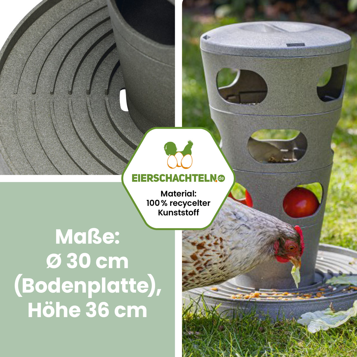 Futterturm Beeztees eco friendly , 36 cm "Maße: Ø 30 cm (Bodenplatte), Höhe 36 cm"