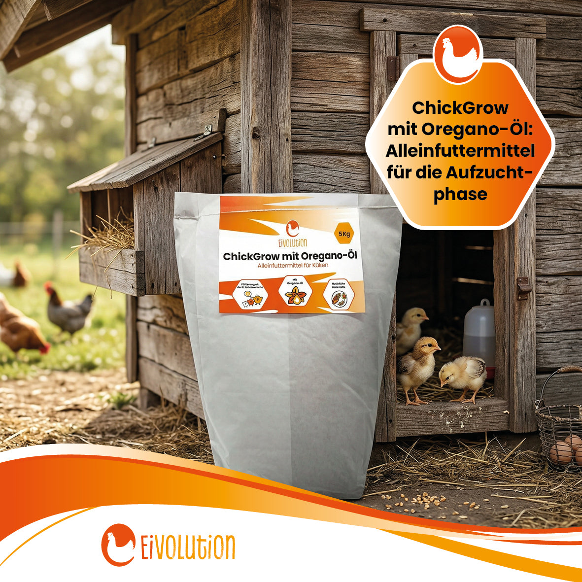 ChickGrow mit Oregano-Öl – Für die Kükenaufzucht ab der 9. Woche