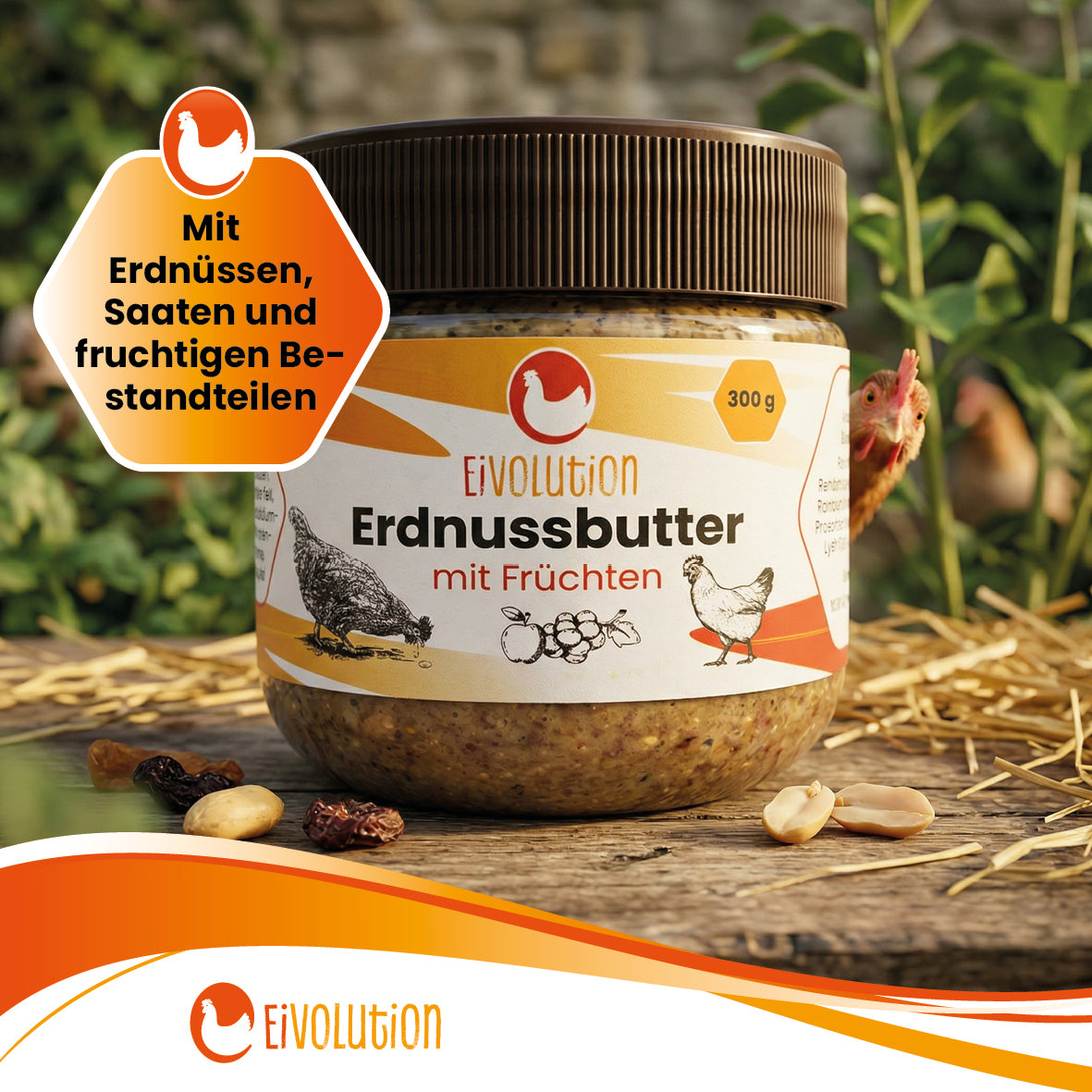 Erdnussbutter mit Früchten – Snack & Ergänzungsfutter 300 g