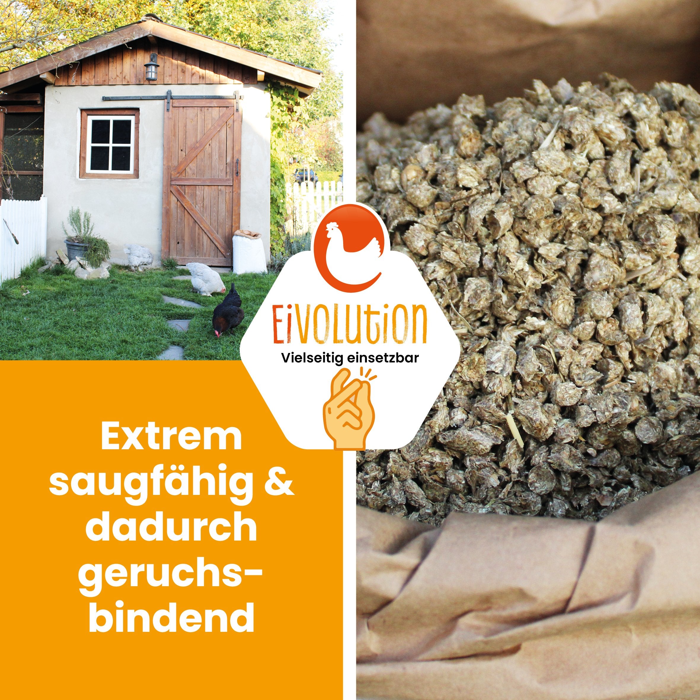 Bio Strohgranulat Einstreu "Extrem saugfähig & dadurch geruchsneutral"