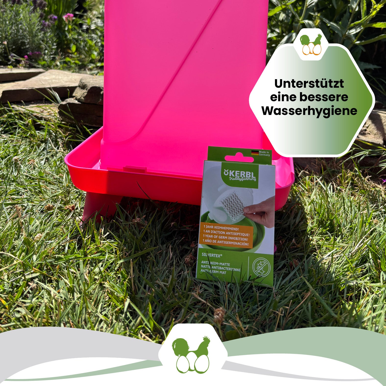 silvertex® Anti-Keim-Matte 5 × 5 cm für Geflügeltränken bis 25 Liter