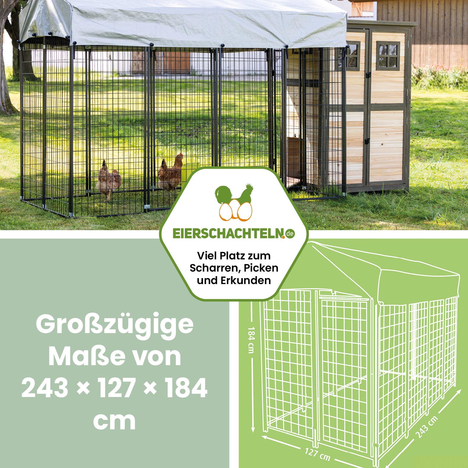 Freilaufgehege SPACE – Mehr Bewegungsfreiheit für Hühner und Kleintiere