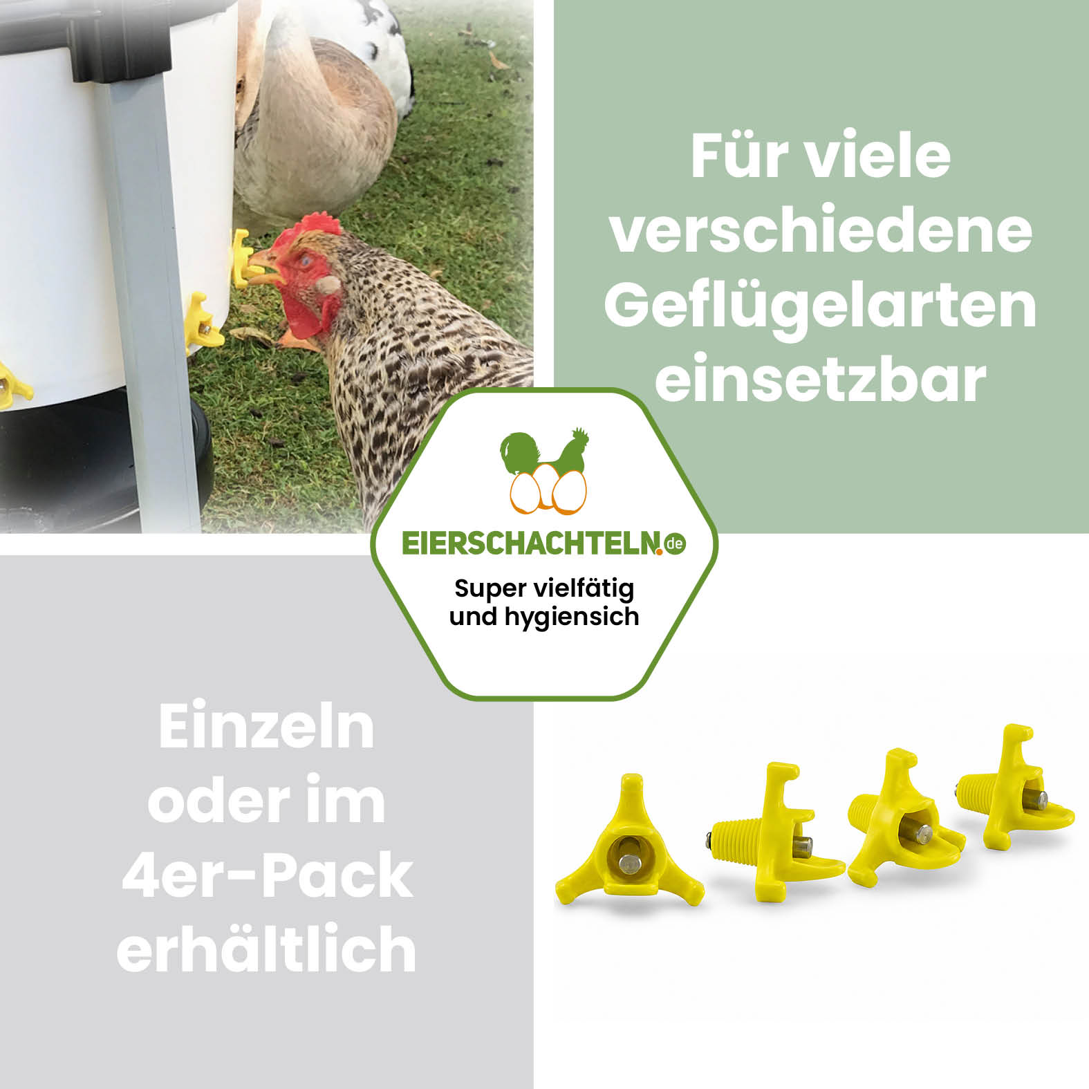 Horizontaler Tränknippel für Geflügel