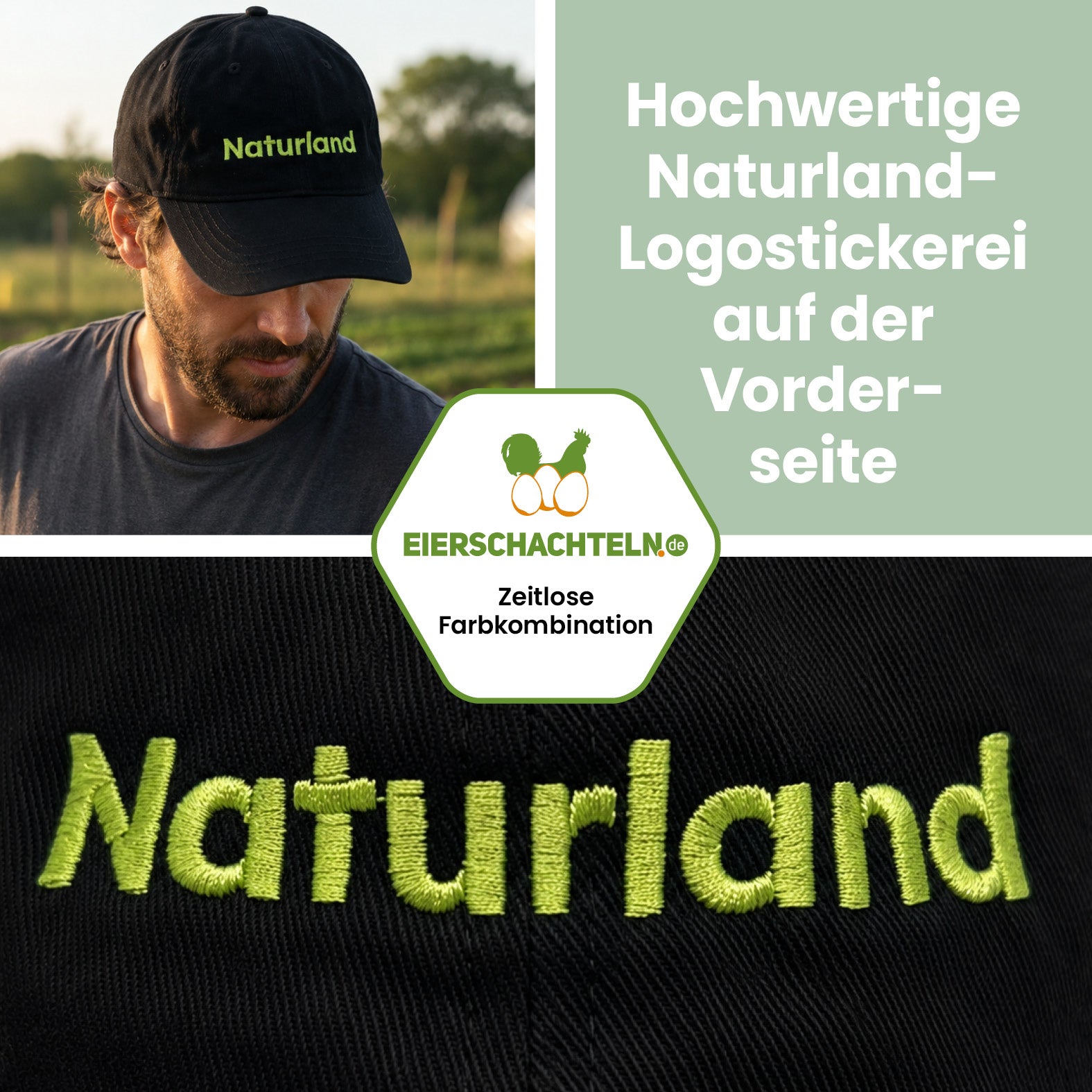 Naturland Baseballkappe aus Bio-Baumwolle
