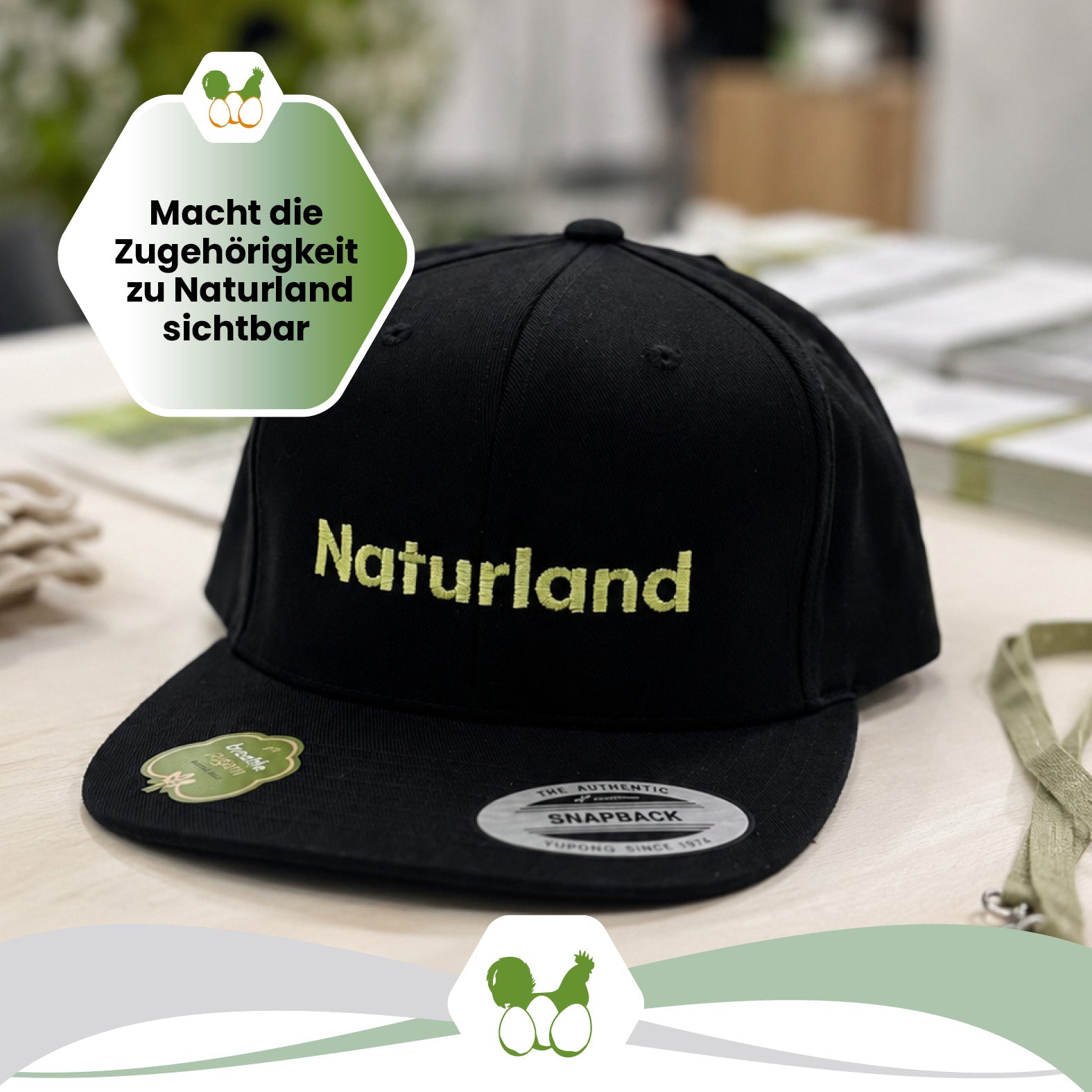 Naturland Premium Snapback Cap aus Bio-Baumwolle