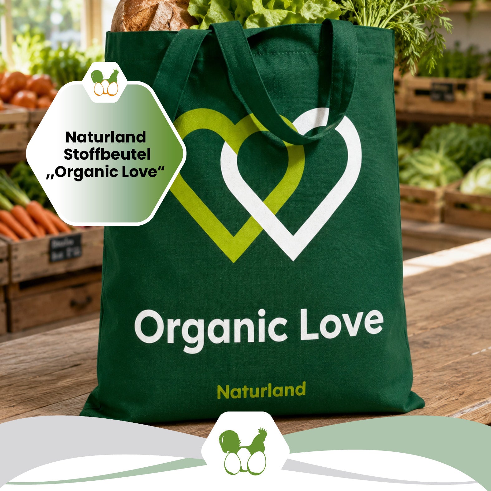 Naturland Stoffbeutel aus Fairtrade-Baumwolle – 3 Motive zur Auswahl