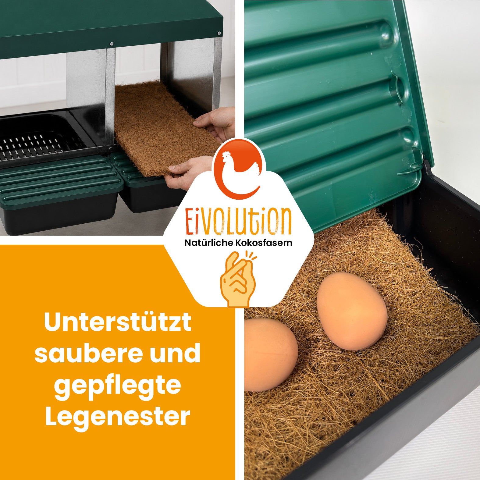 Nestmatte aus Kokosfasern für Legenester und Abrollnester – 20 × 40 cm
