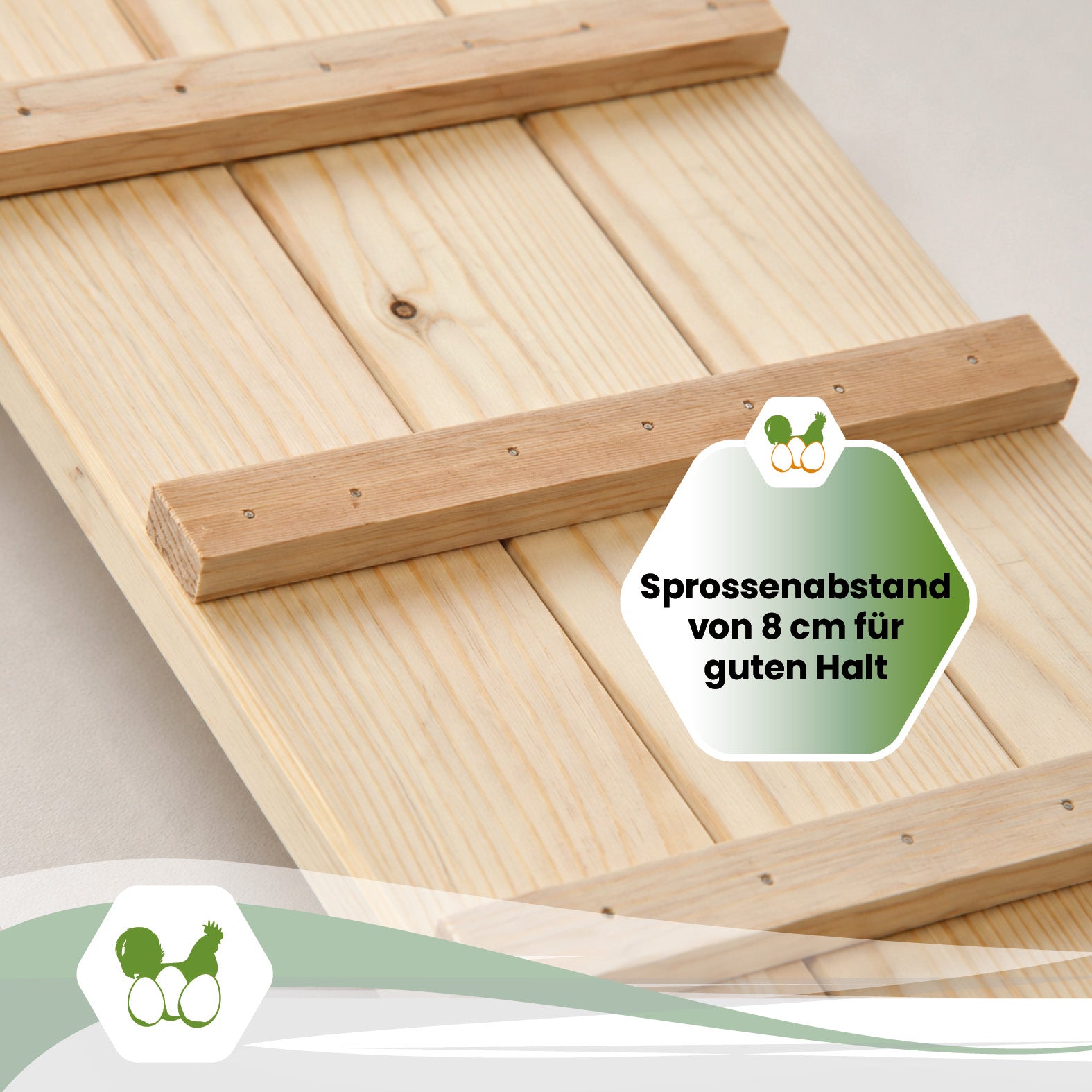 Hühnerleiter aus Holz – 115 cm für einen sicheren Aufstieg in den Hühnerstall