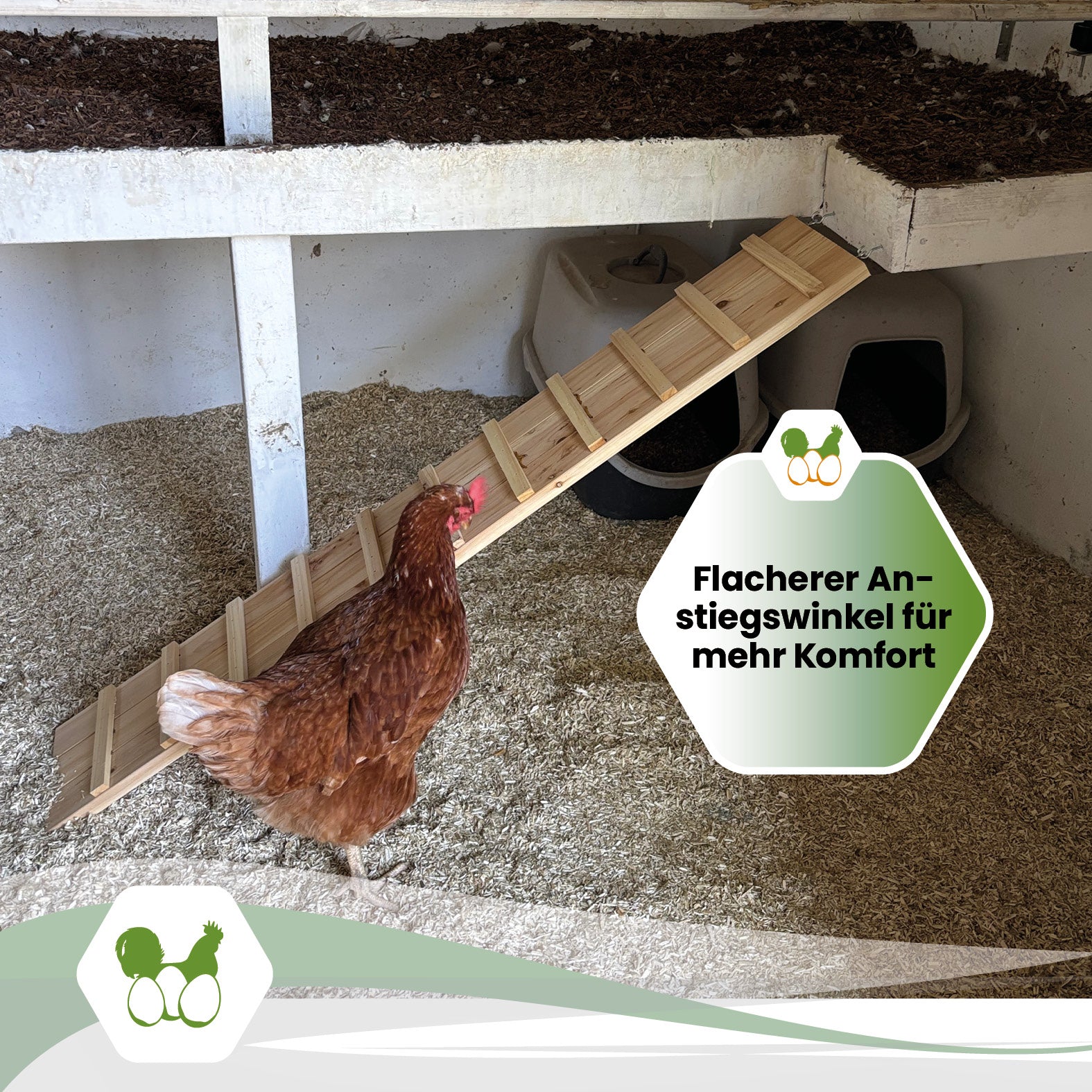 Hühnerleiter aus Holz – 115 cm für einen sicheren Aufstieg in den Hühnerstall