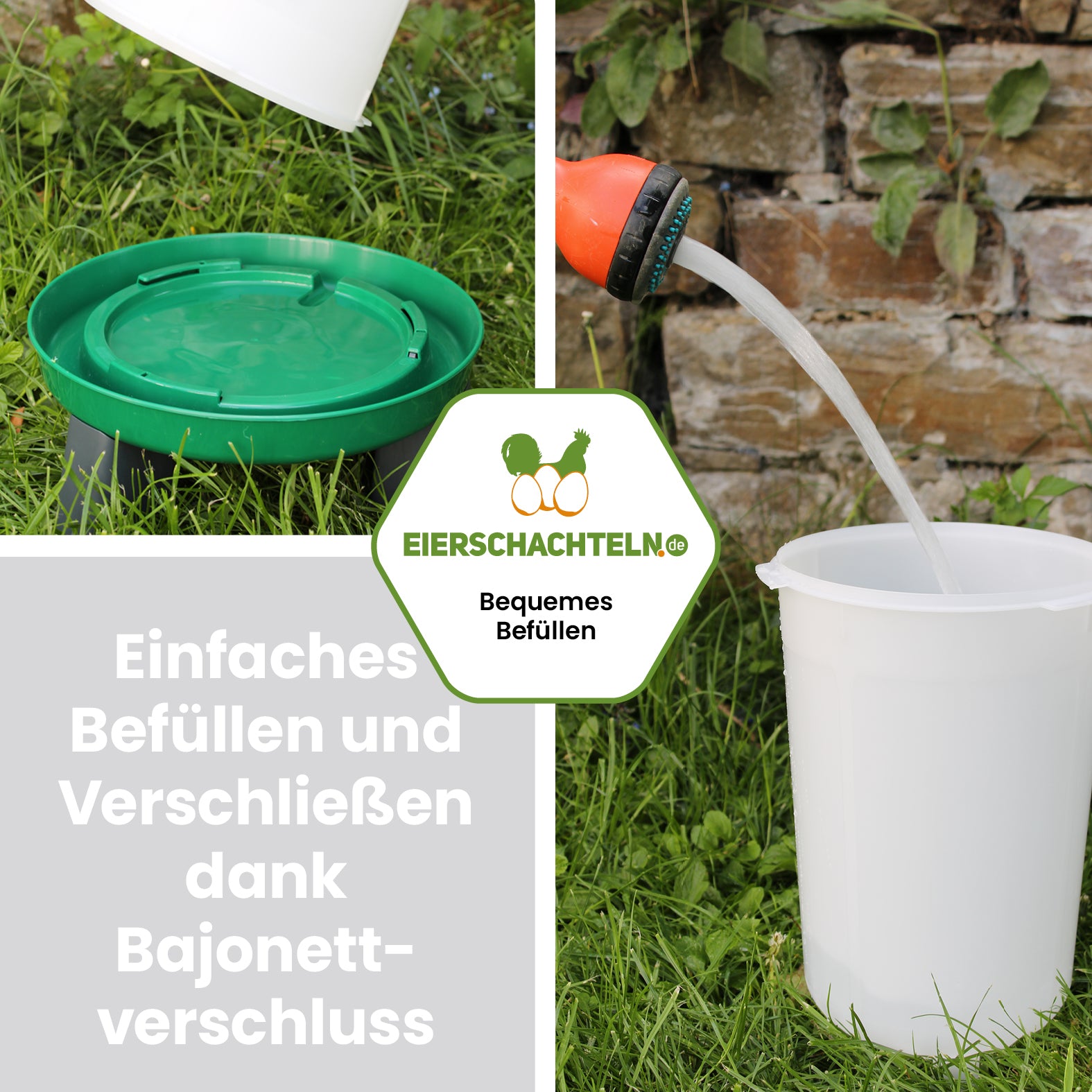 Geflügeltränke mit Füßen 6 Liter grün