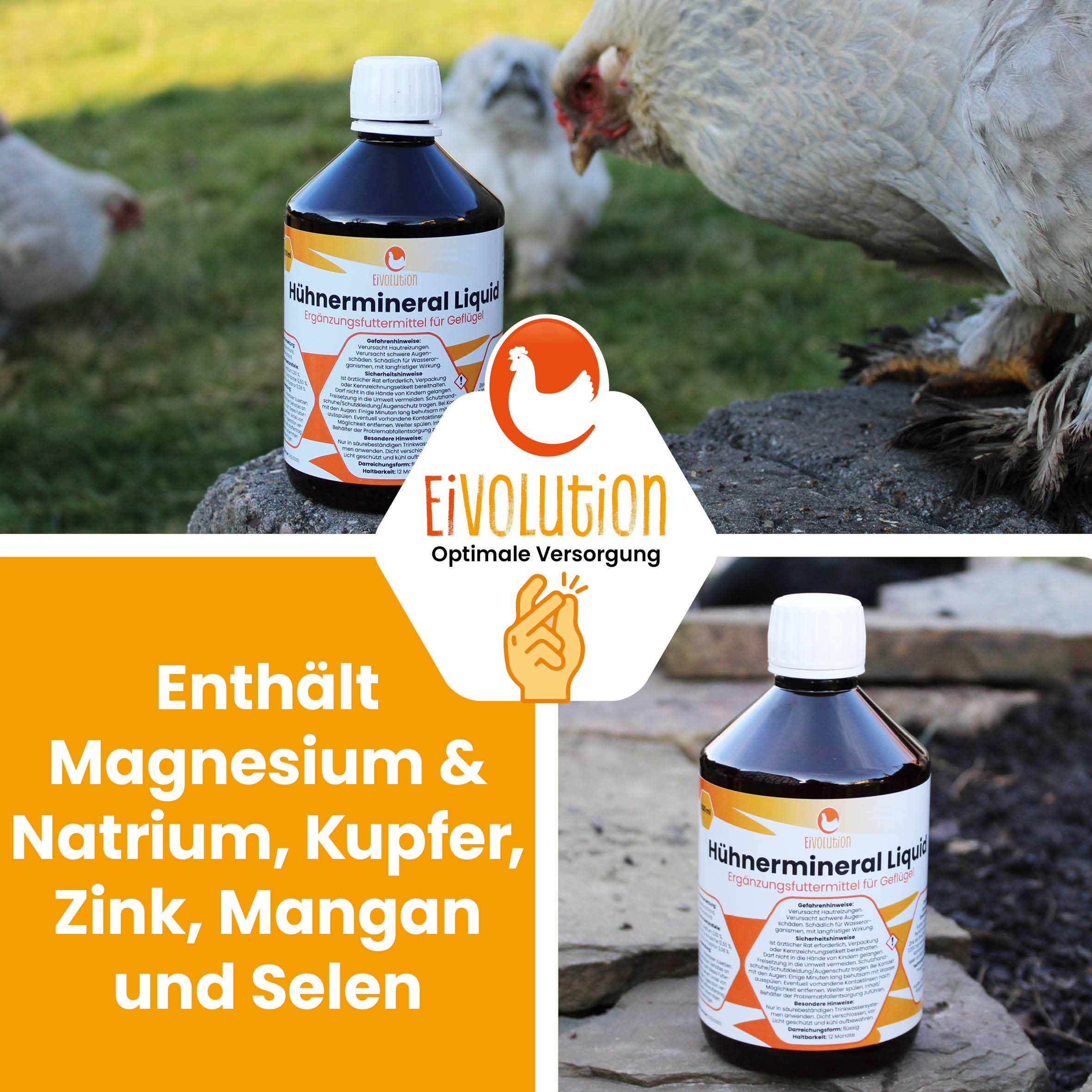 Hühnermineral Liquid, 500 ml - Tränkenzusatz für Geflügel