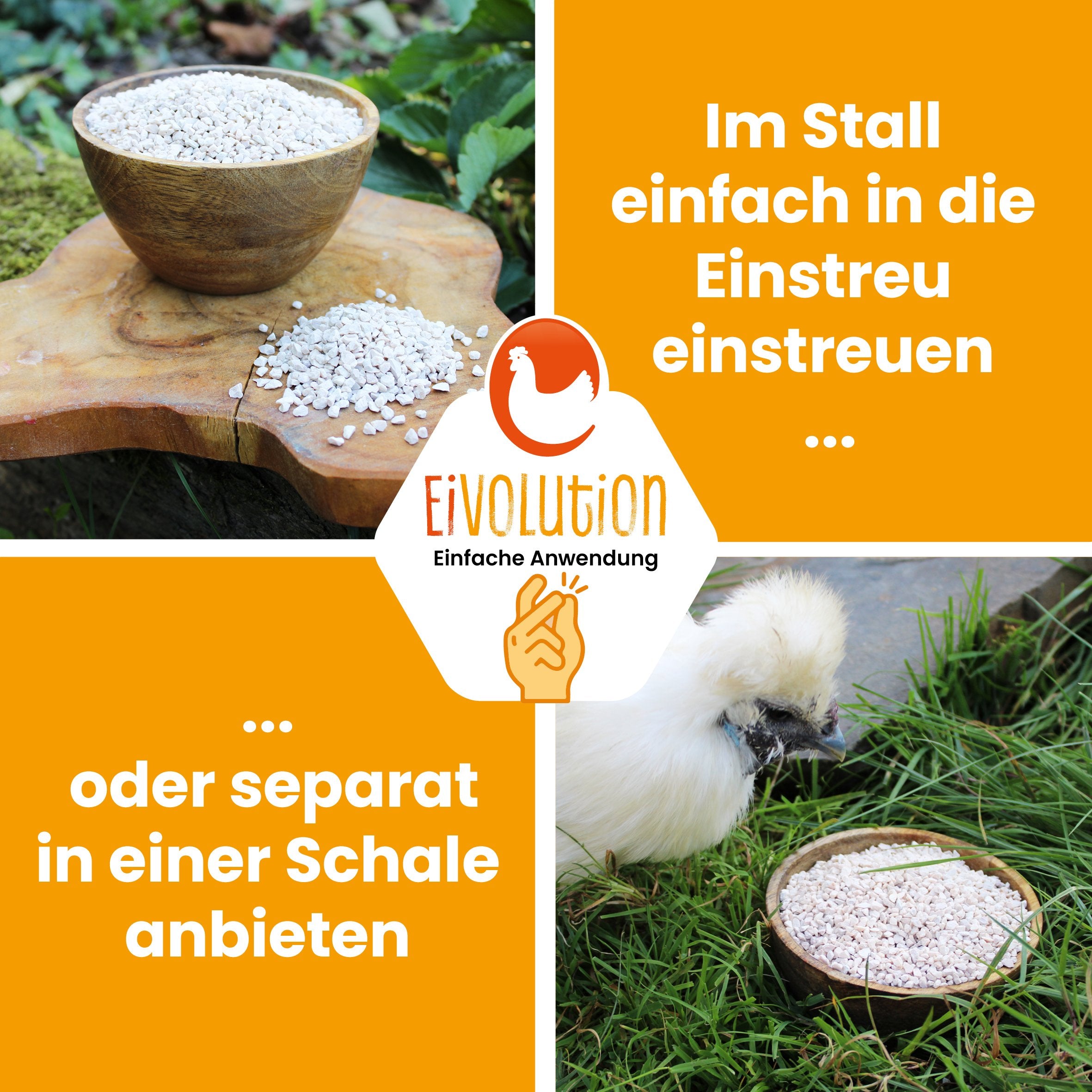 Kalkgrit "Im Stall einfach in die Einstreu einstreuen oder separat in einer Schale anbieten"