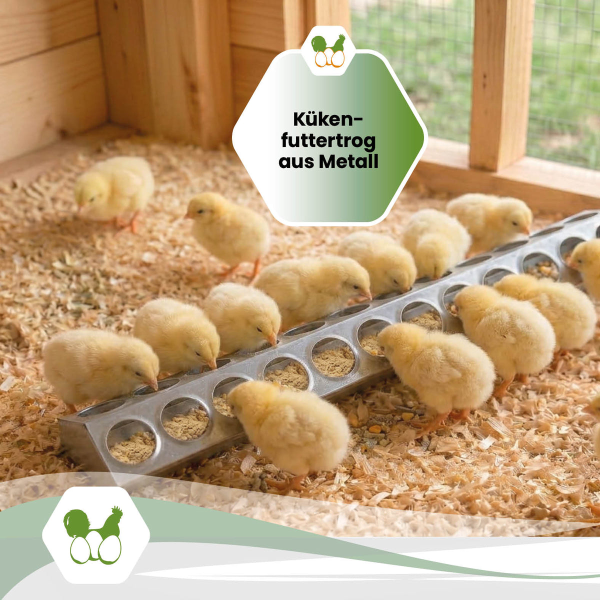 Küken-Futtertrog aus Metall "Küken-futtertrog aus Metall"