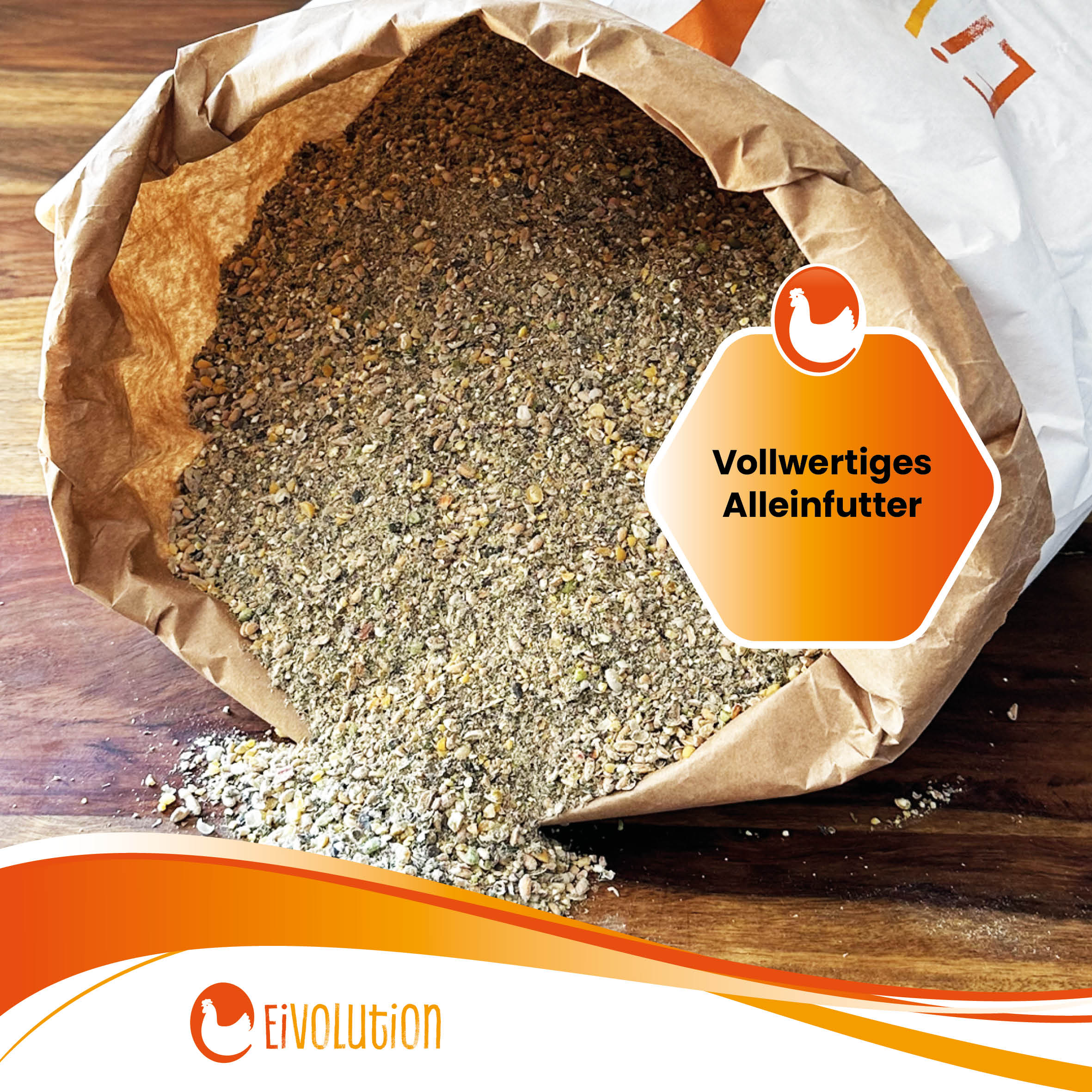 Bio Hühnerfutter Mehl mit Oregano-Kräutermix - Naturland zertifiziert "Vollwertiges Alleinfutter"