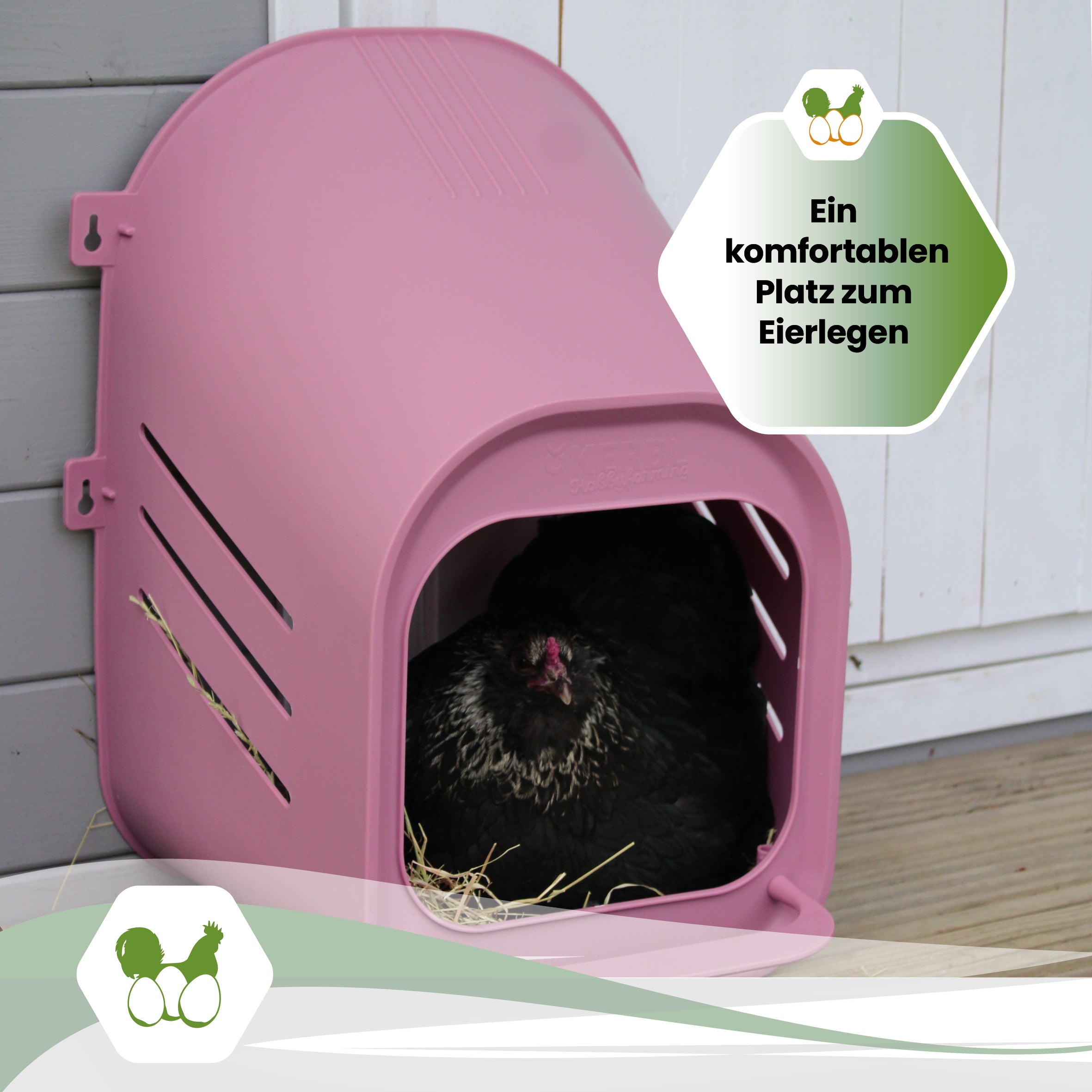 Legenest für Hühner in Rosé "Ein komfortablen Platz zum Eierlegen"