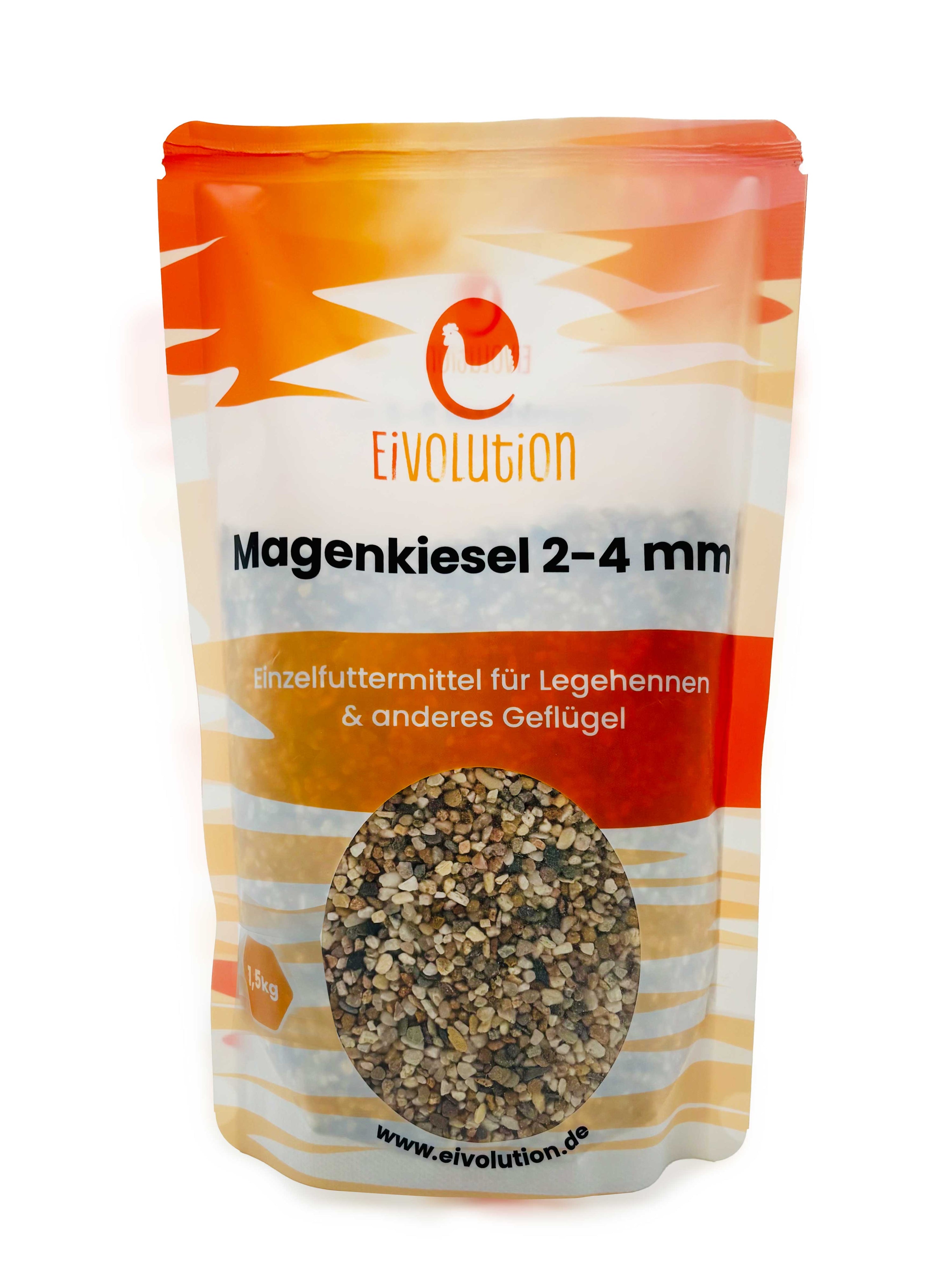 Magenkiesel für Geflügel 2-4 mm, im 1,5 kg Beutel