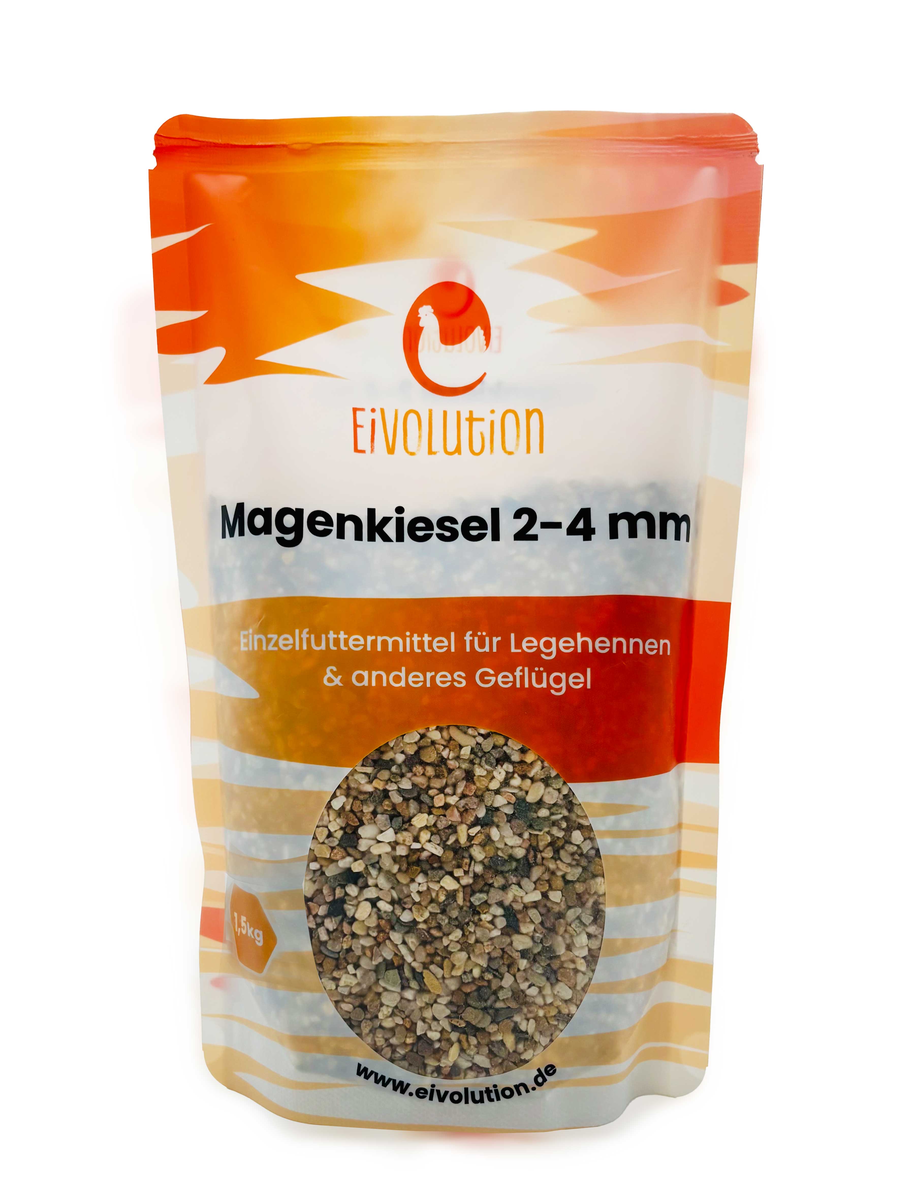 Magenkiesel für Geflügel 2-4 mm, im 1,5 kg Beutel