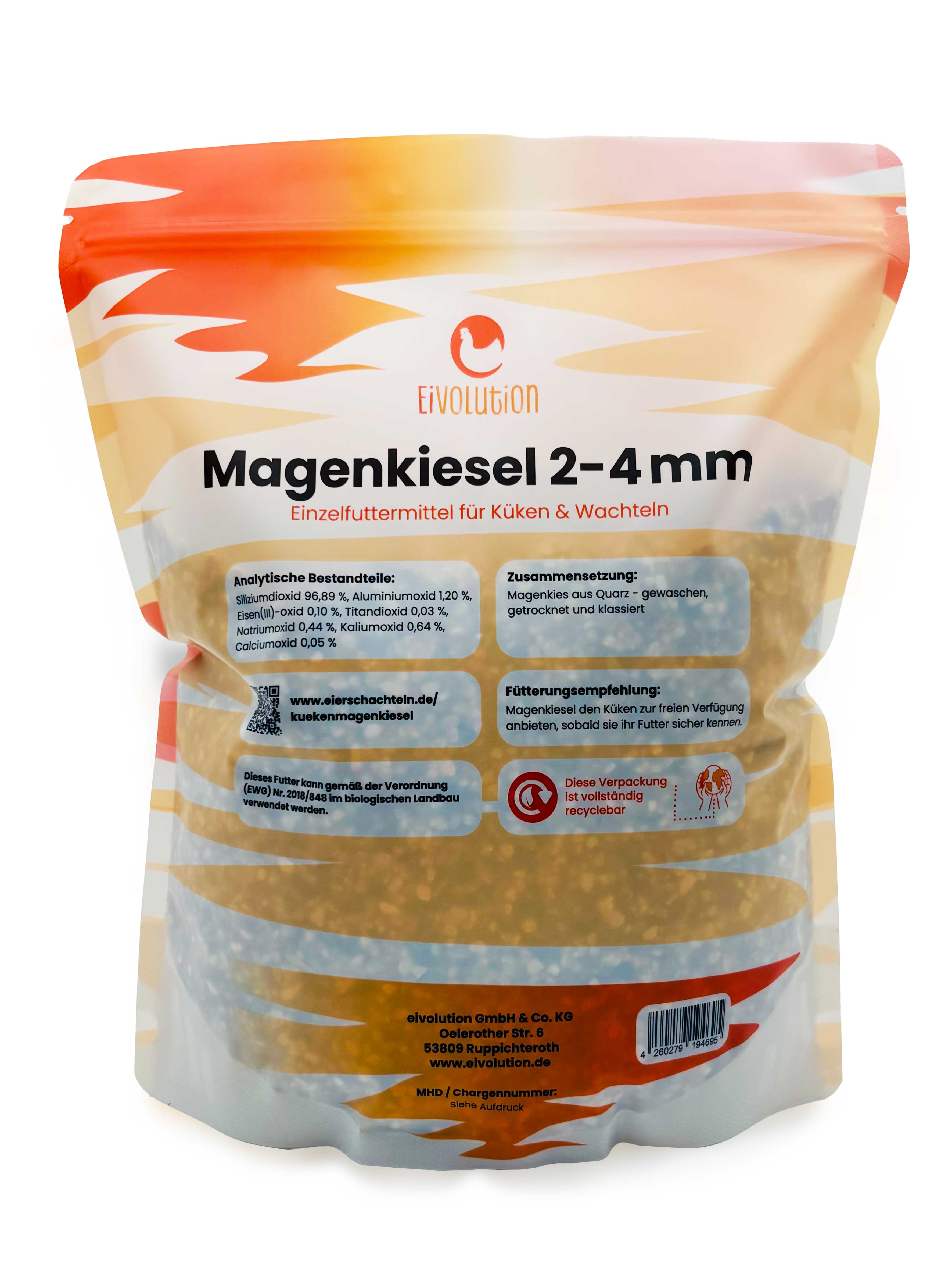 Magenkiesel für Geflügel 2-4 mm, biotauglich